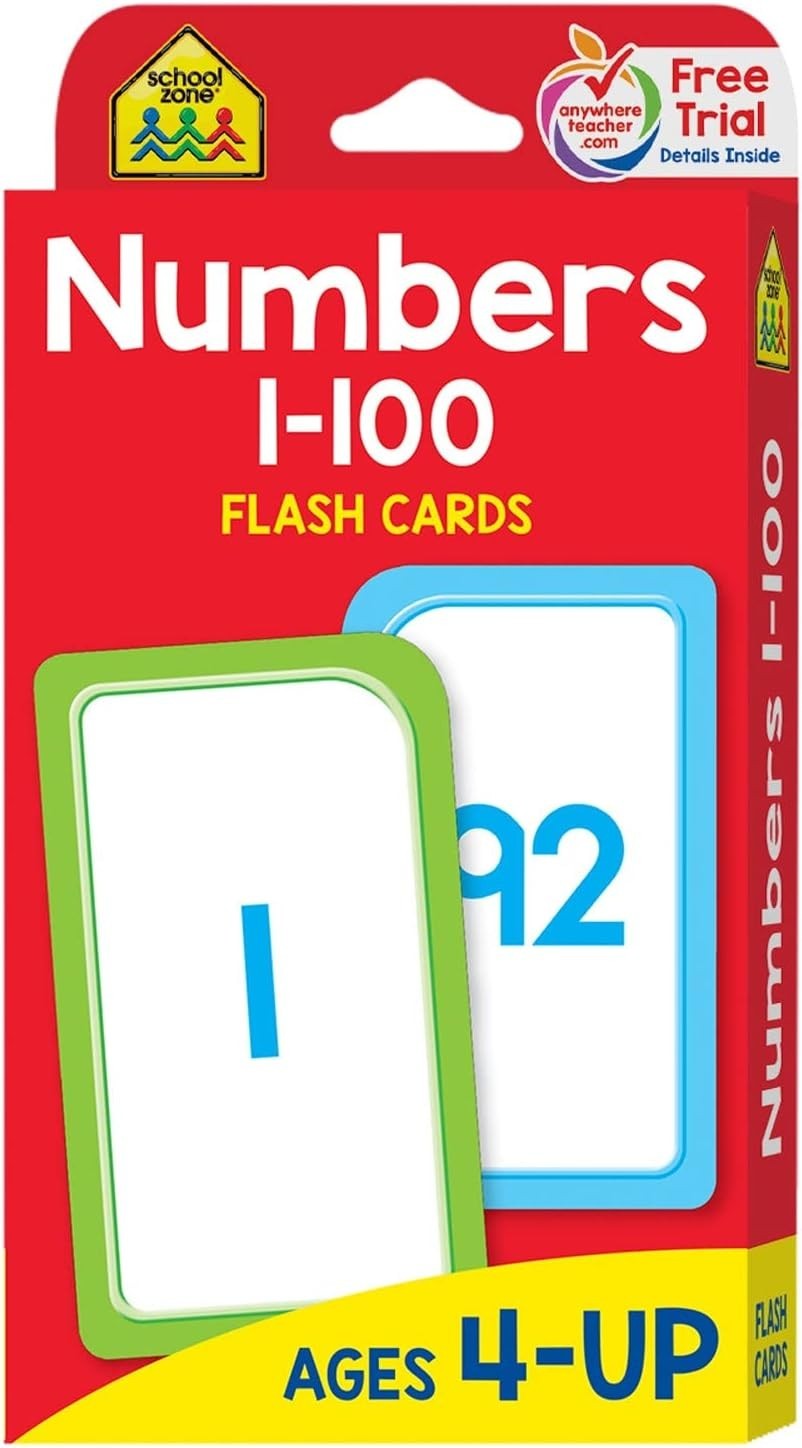 Fun Learning Flash Cards for Children, Numbers 1-100 with Counting Activities