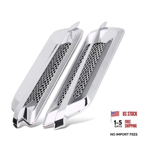 2Pcs Side Vents For Cars, Chrome Silver Car Air Vents for Cars Intake Grille