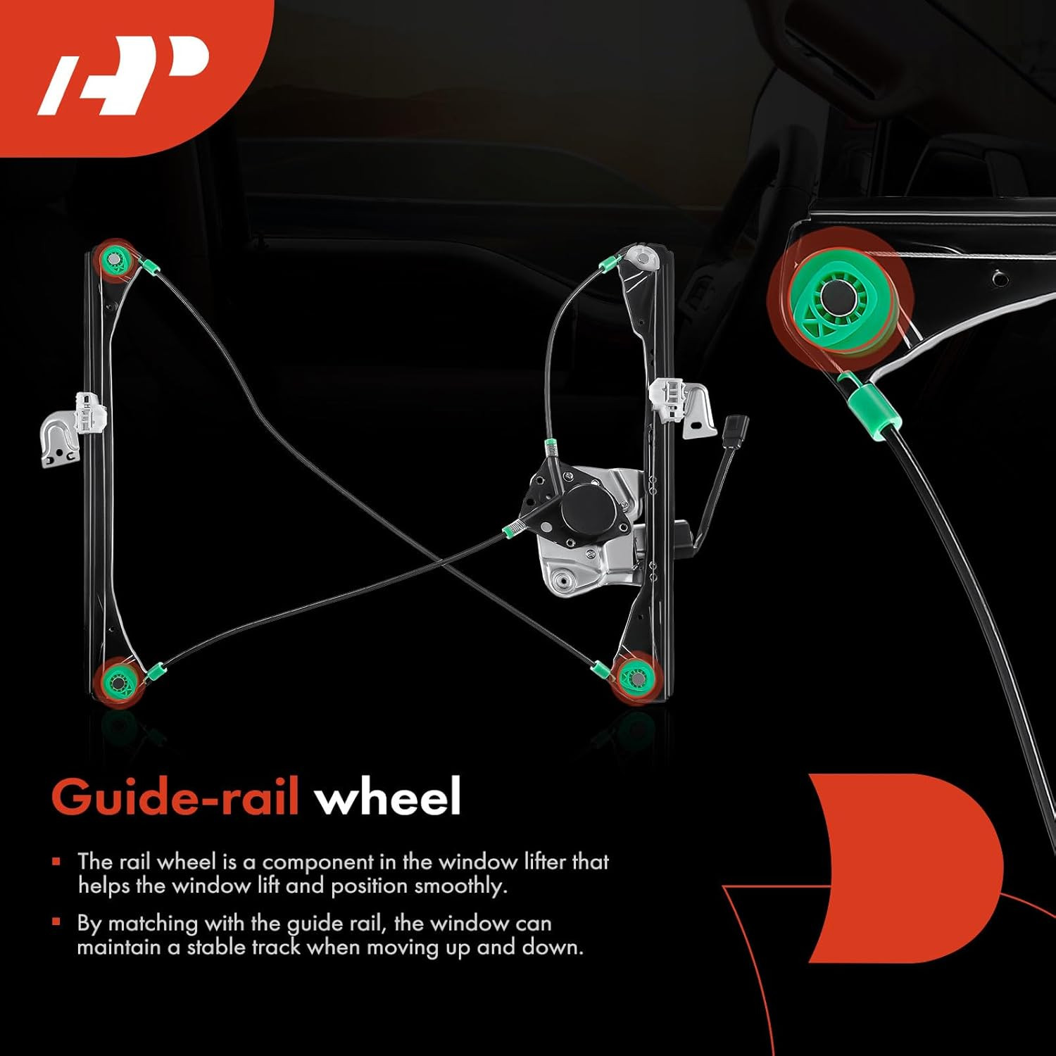 Power Window Regulator with Motor Compatible with Oldsmobile Alero Pontiac Grand