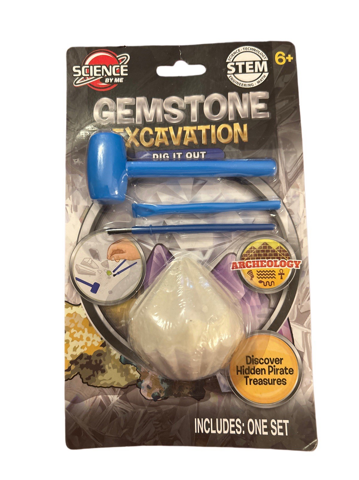 New STEM Gemstone Excavation Kit Archeology Discover Hidden Pirate Treasure Toy