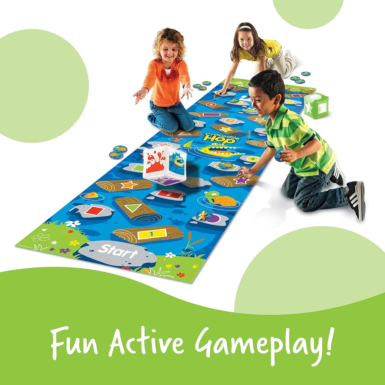 Crocodile Hop Floor Game – Ages 3+ Indoor Games for Toddlers, Gross Motor Skills