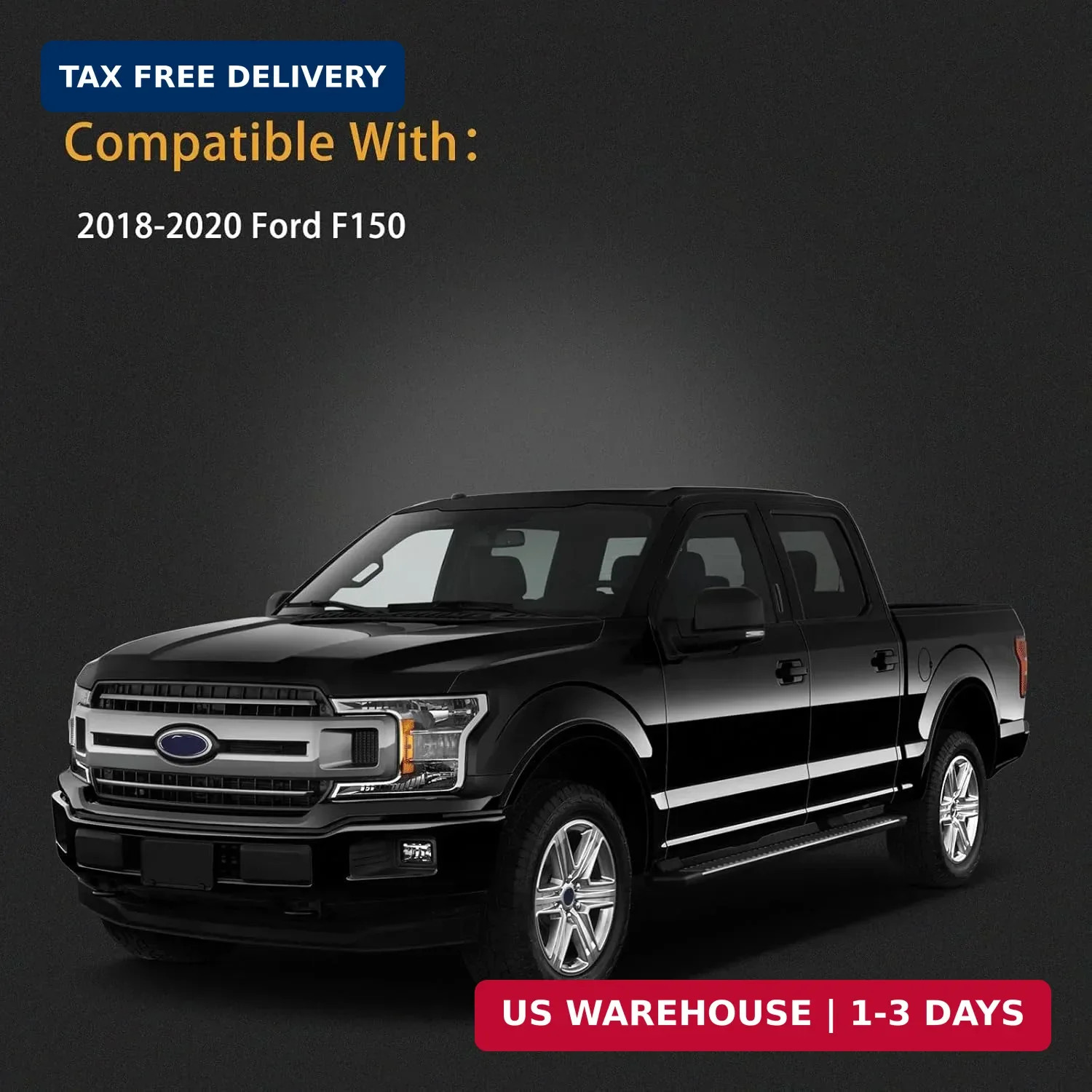 Tail Lights Pair for Ford F-150 2018-2020 Smoked Black Halogen w Bulbs