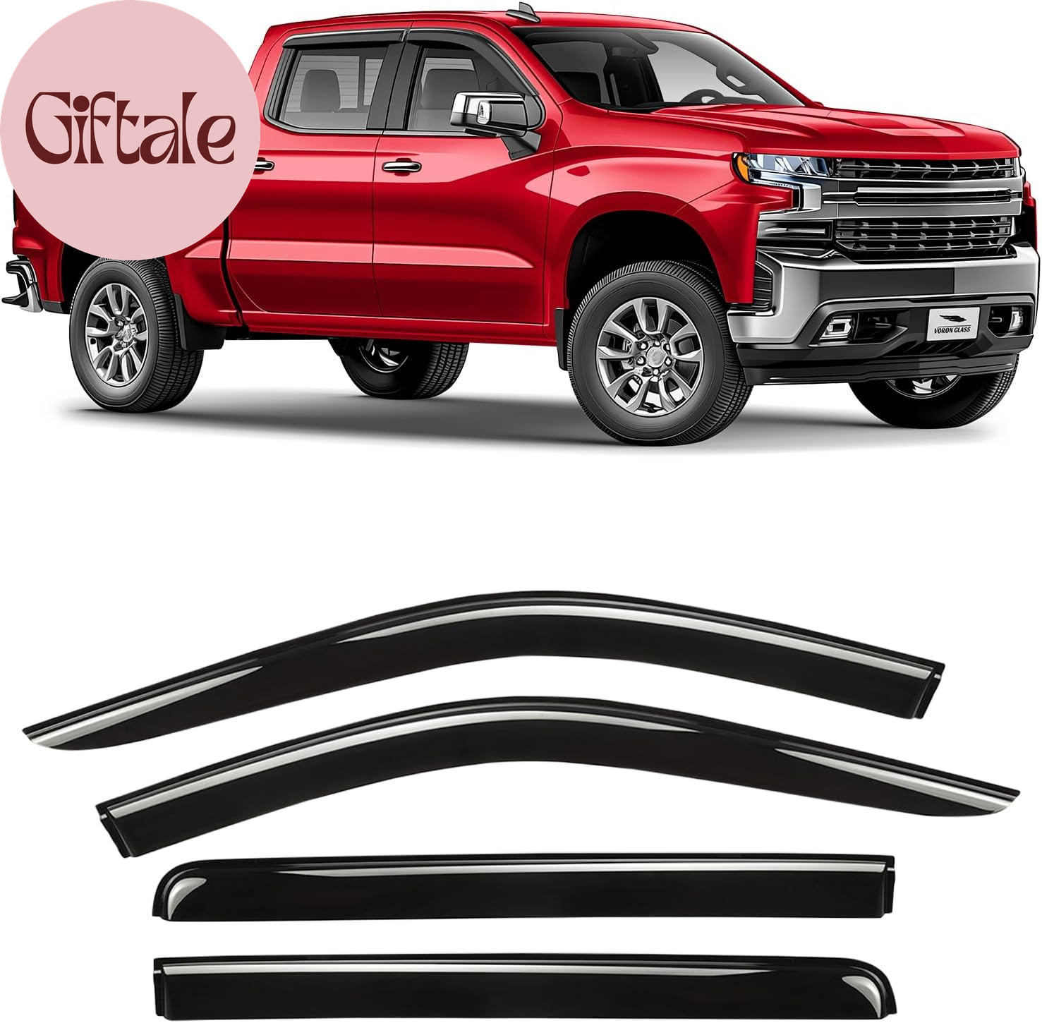Tape-On Extra Durable Rain Guards for Trucks Chevrolet (Chevy) Silverado/Gmc Sie