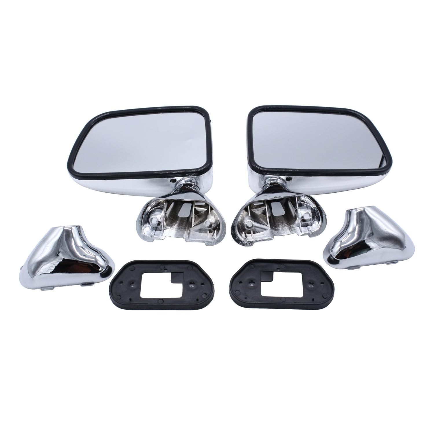 A Pair of Door Mirrors Chrome Manual Side View Mirrors Set for 87-88 Toyota P…