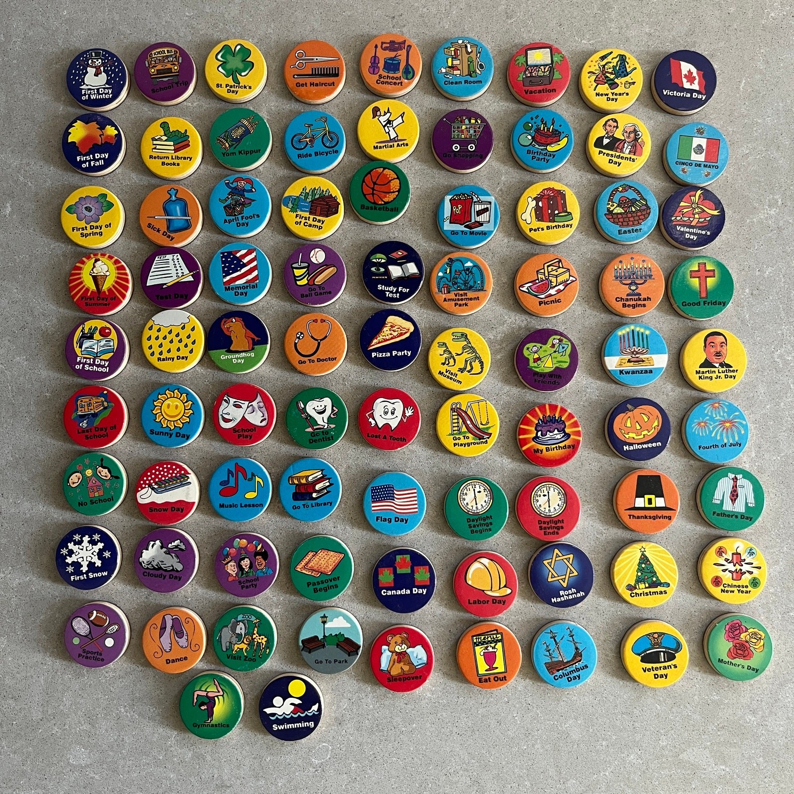 Melissa & Doug Magnetic Daily Calendar Activities Events Replacement 83 Pieces