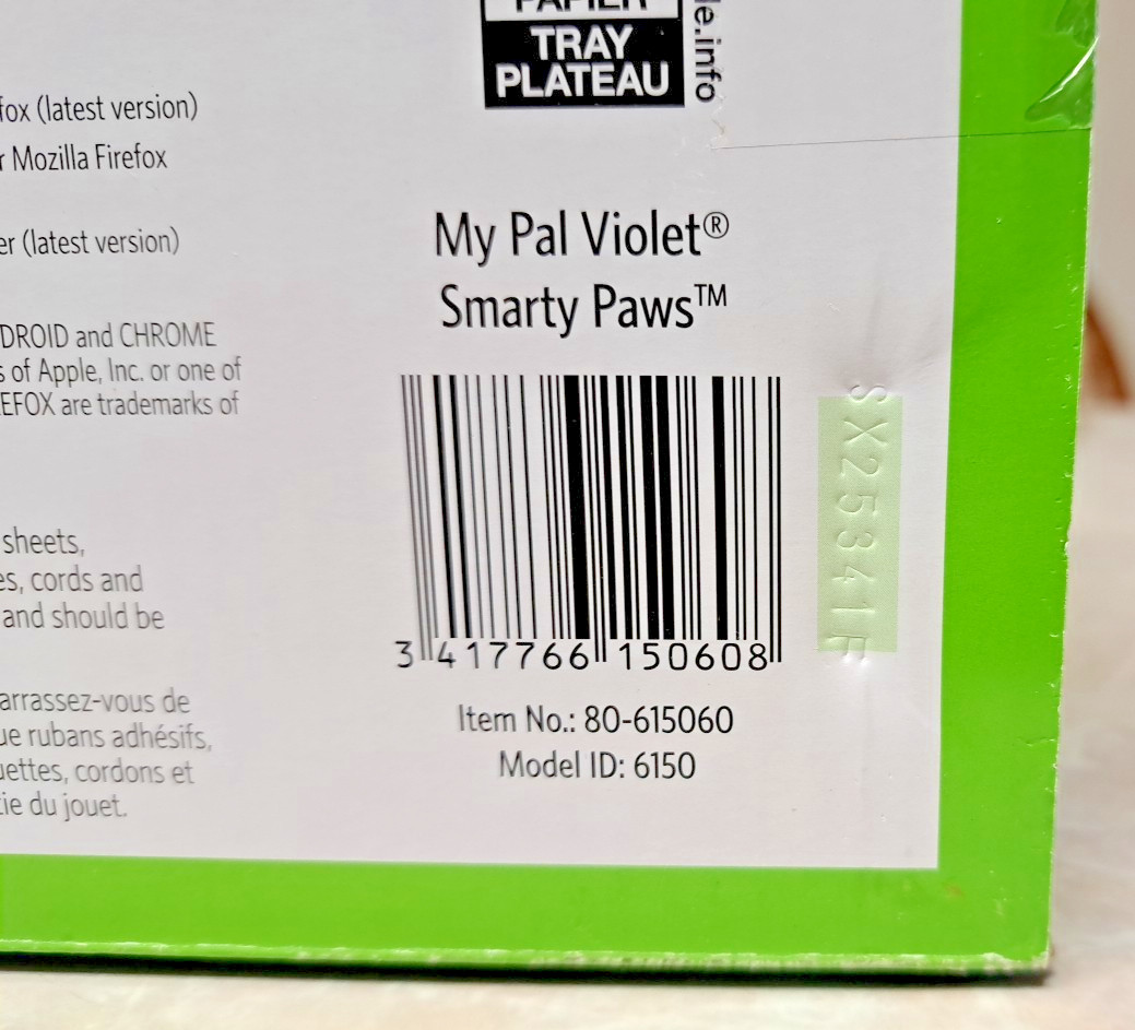 LeapFrog My Pal Violet Smarty Paws – Model 6150 – Item 80-615060 – NIB Brand New