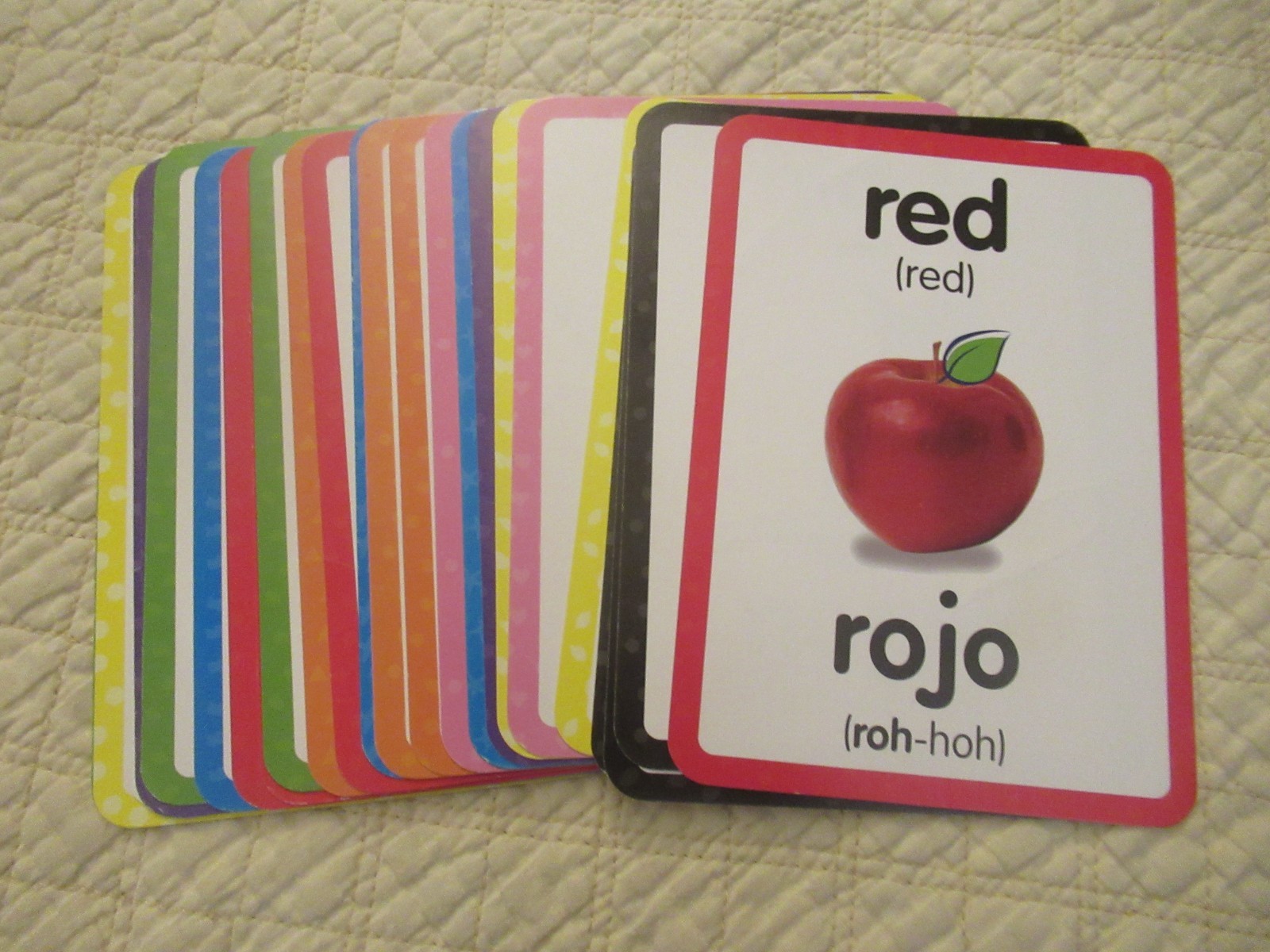 English & Spanish Numbers, Colors & Shapes Flash Cards Set (26-Card Set)