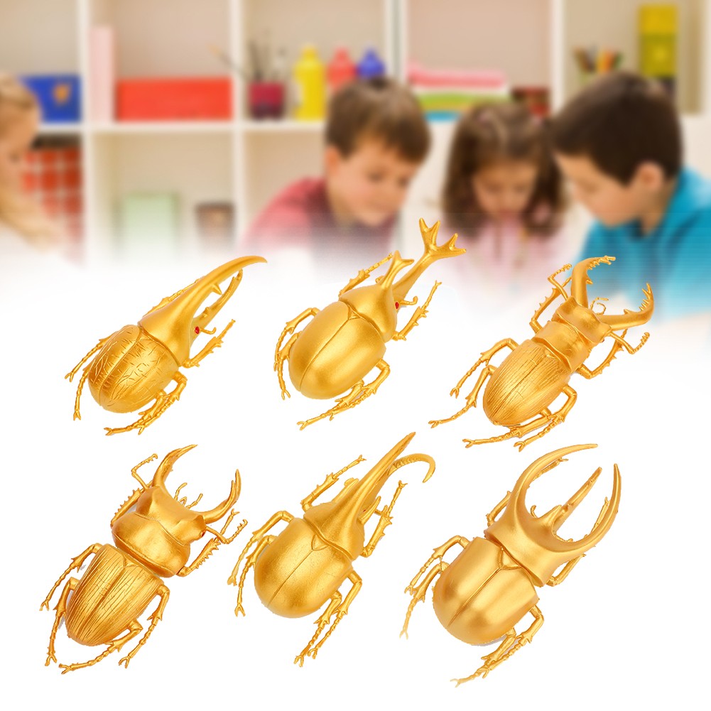 6pcs Simulation Insect Model Halloween Trick Props NonToxic PVC Insect