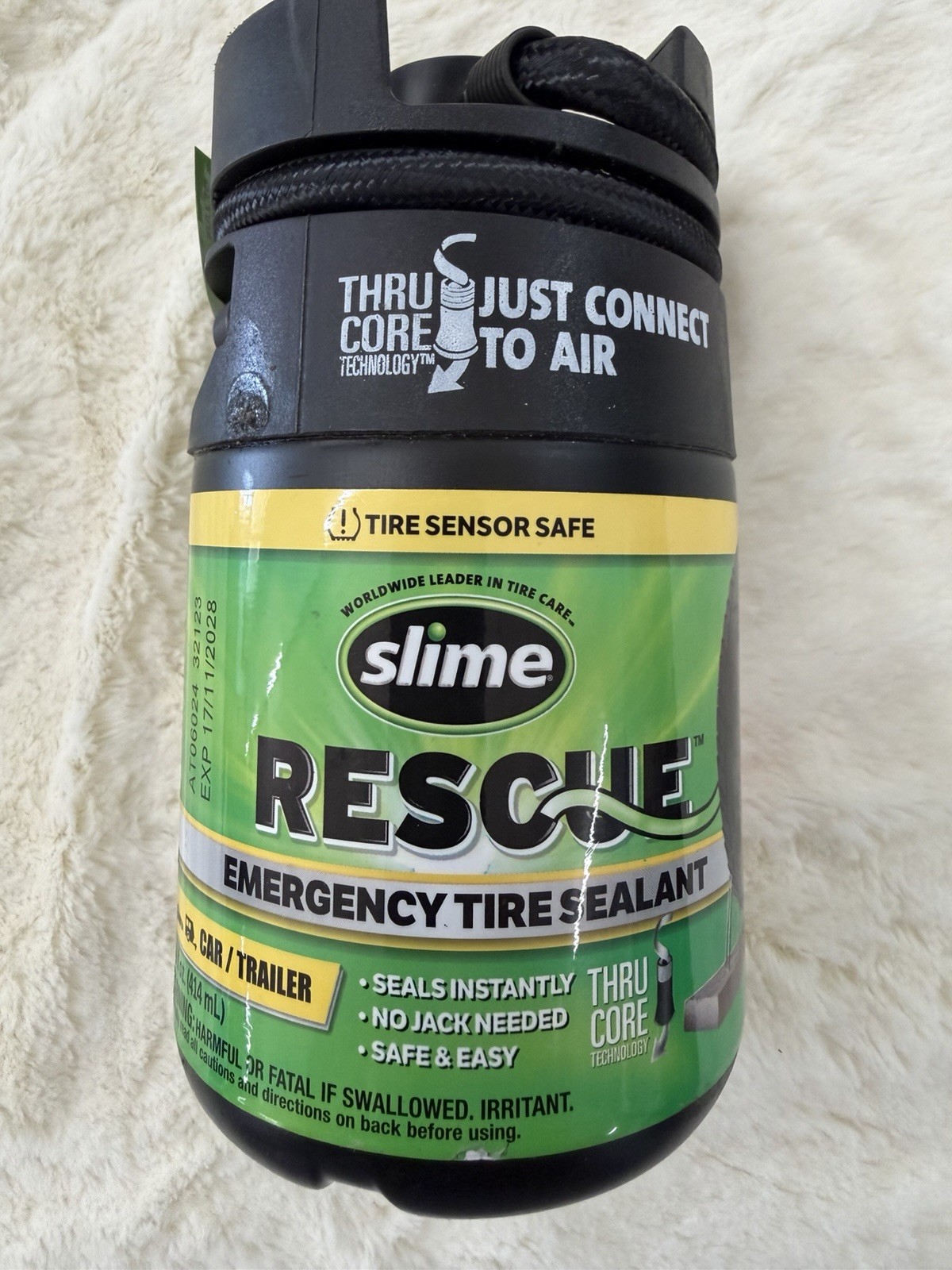 Slime 10188 Flat Tire Puncture Repair Sealant, Rescue, Emergency Repair for