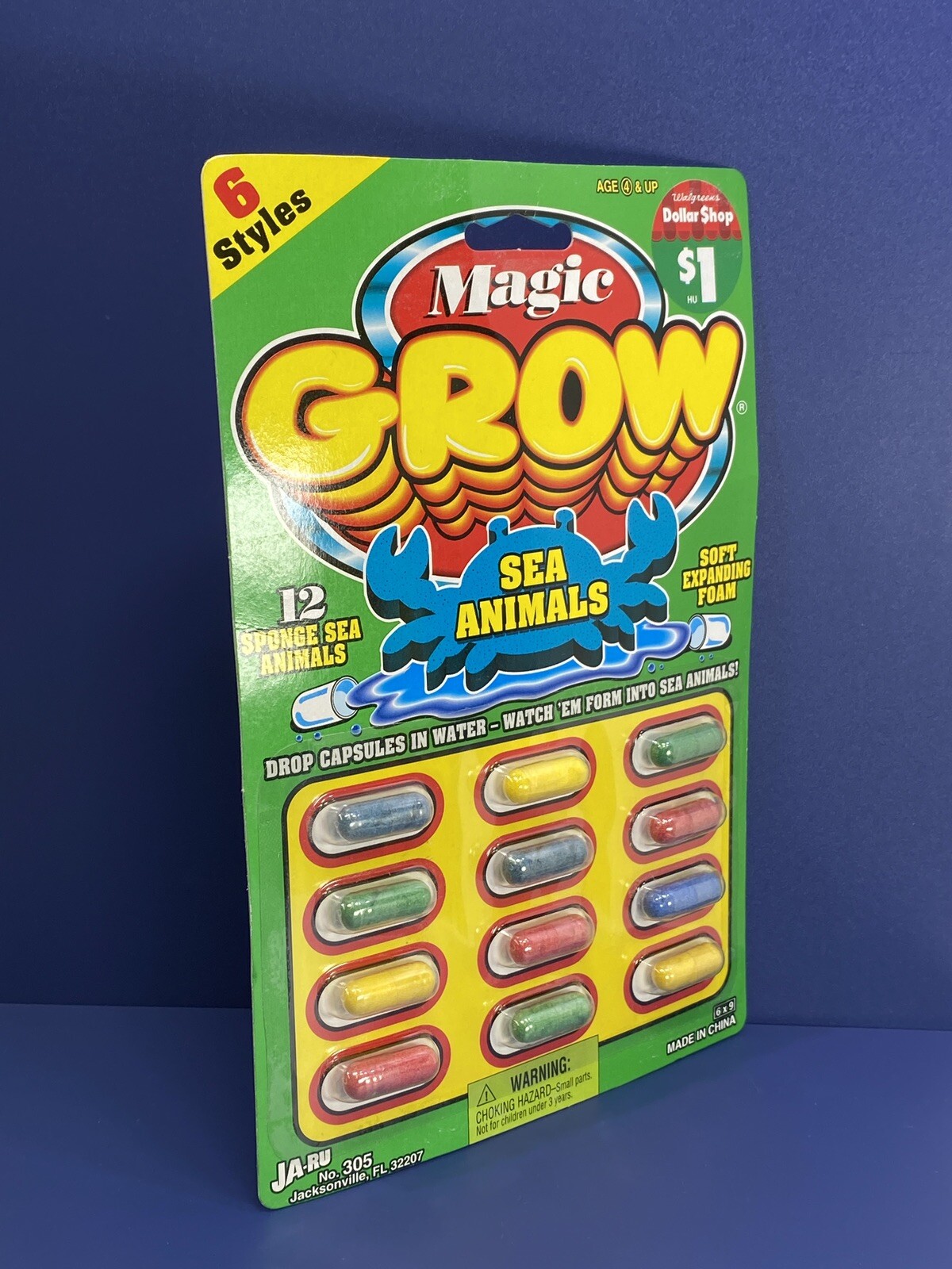 Ja-Ru No 305 Magic Grow Sea Animals Soft Foam Encapsulated Shapes Ocean Life