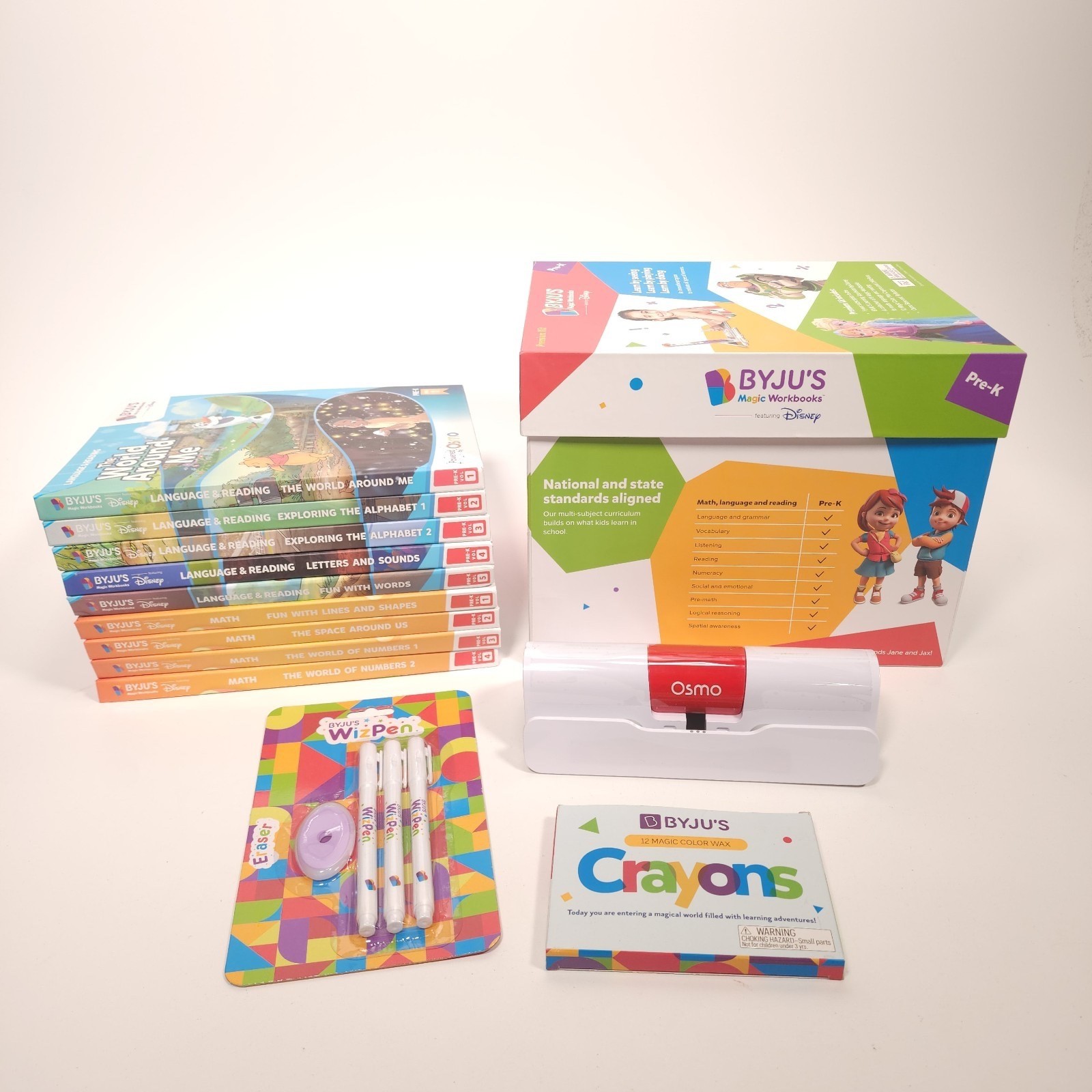K3 Premium Kit Collection of 10 Byju’s Magic Workbooks ft Disney with Crayons
