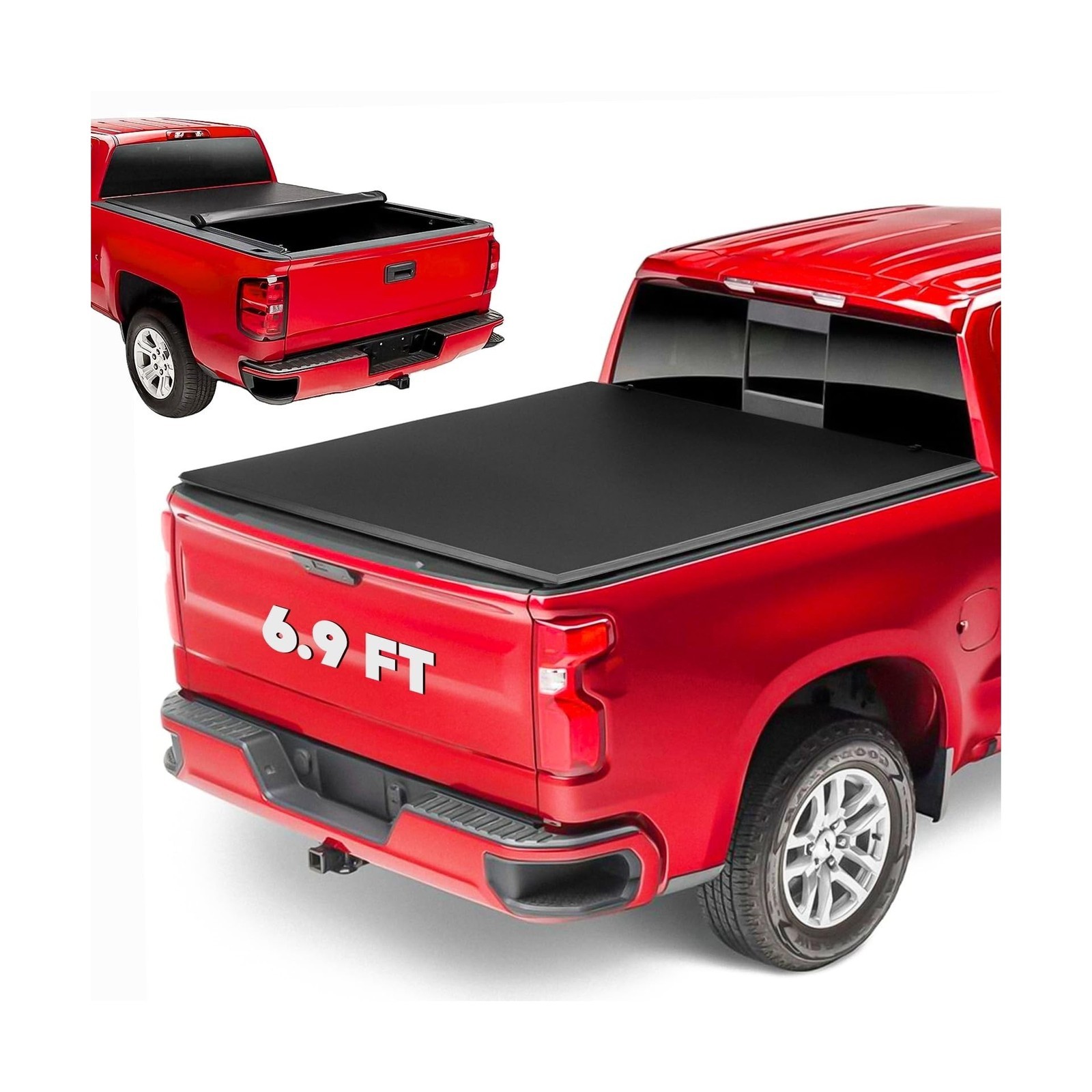 Soft Roll Up Tonneau Cover – Fit Chevy/GMC 2500/3500HD 20-25 – 6.9ft Bed
