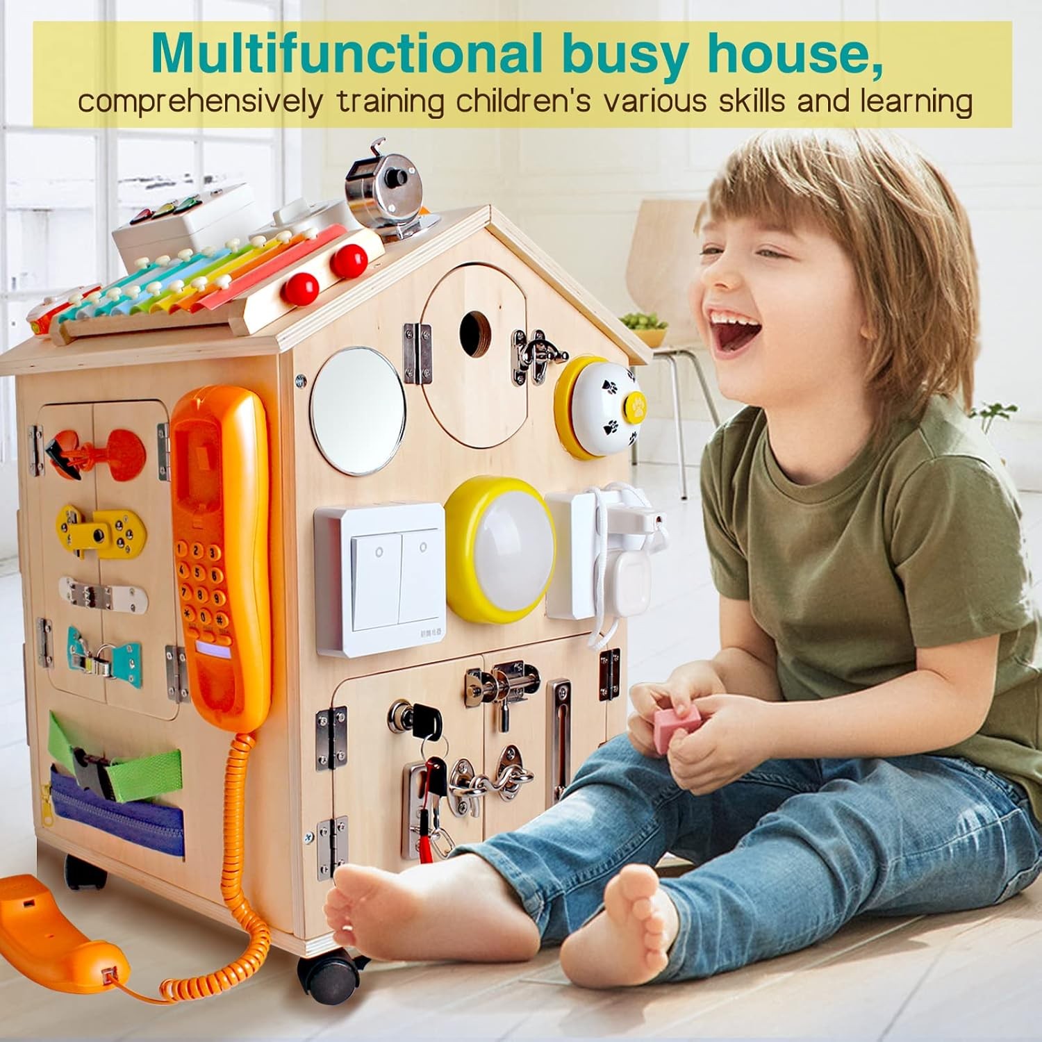 Montessori Wooden Busy House Sensory Board Gift