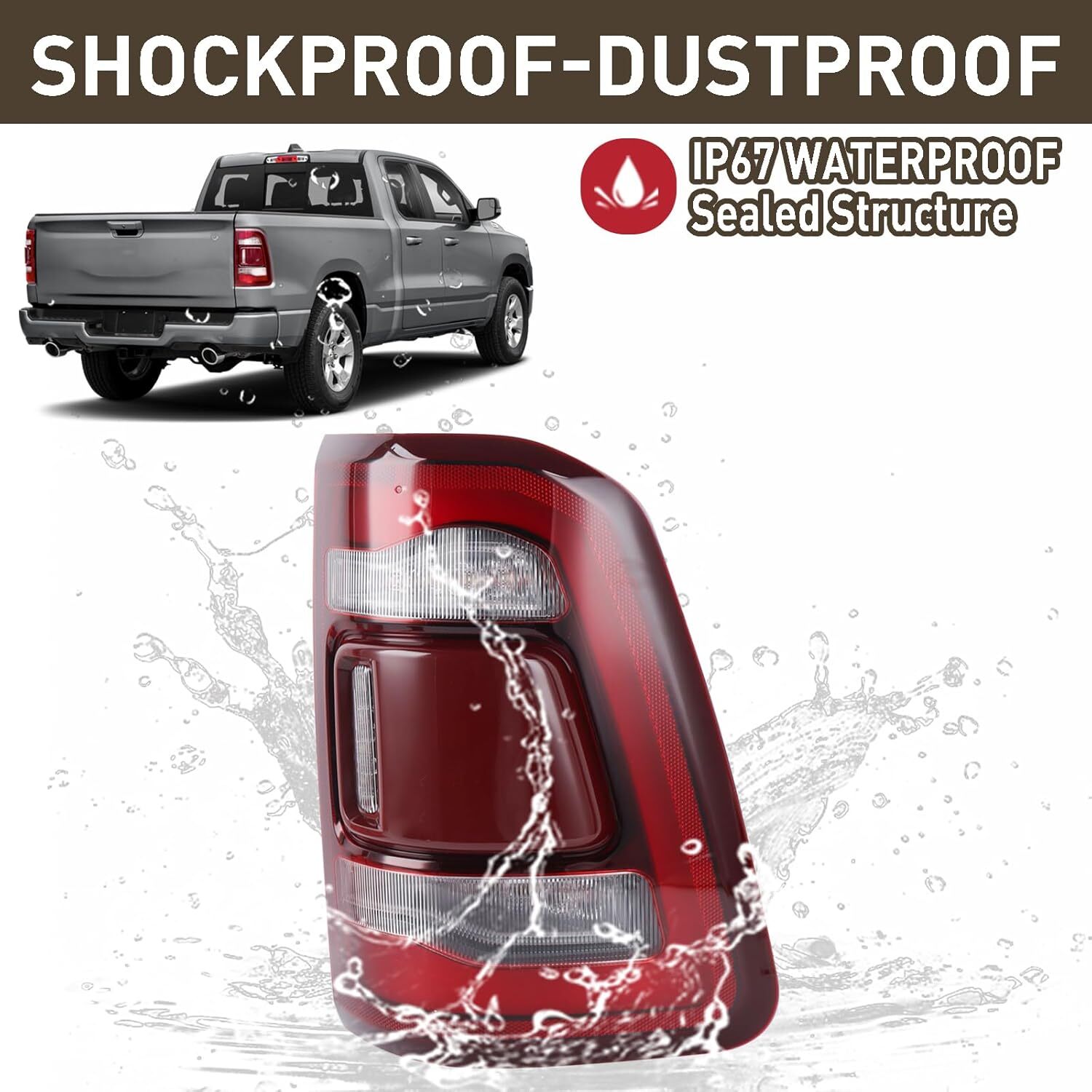 19-23 Dodge Ram 1500 LED Tail Light Blindspot Ready Right Passenger Side