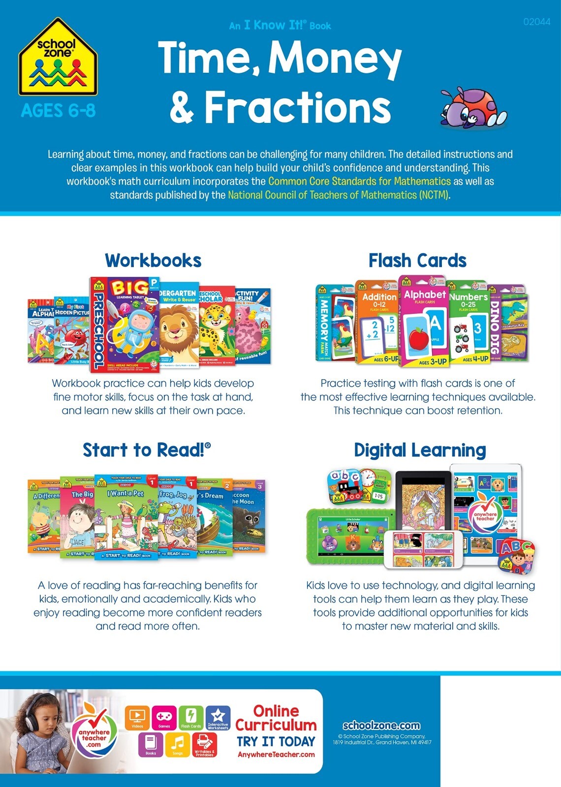 1st 2nd Grade Math Workbook Addition Subtraction Time Money for Kids Ages 6 7 8