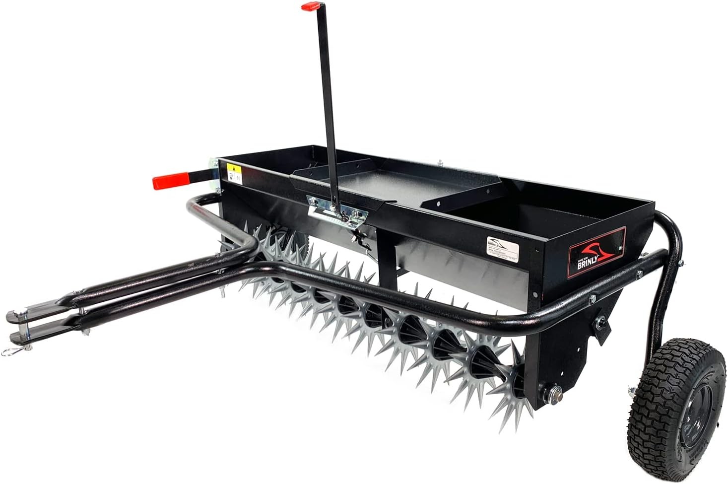 Tow Behind Spreader Aerator 40in Brinly Flat Black