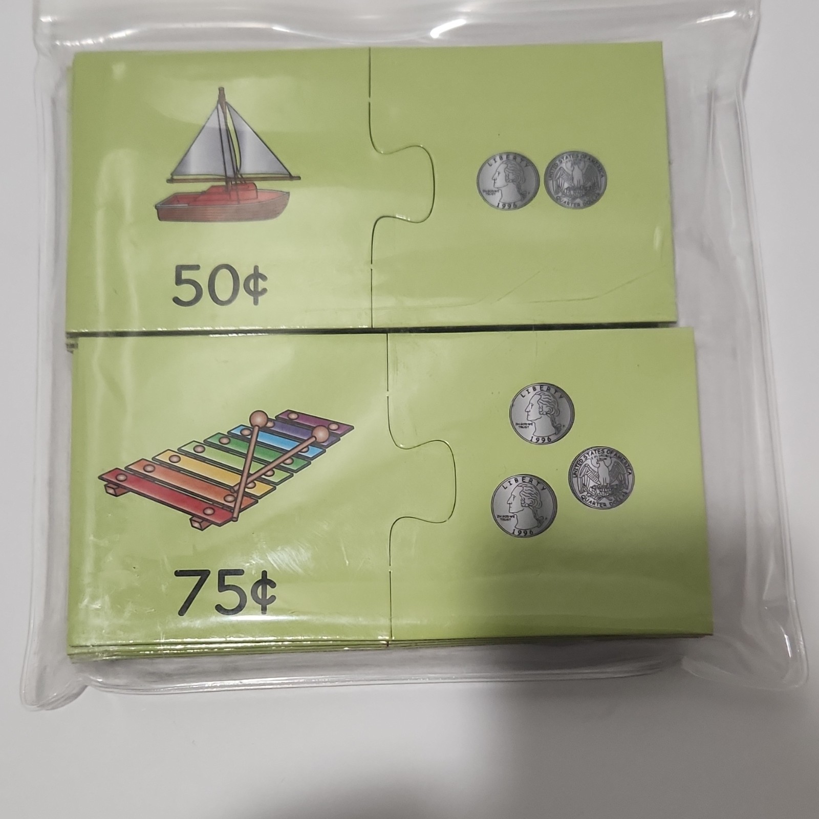 Really Good Stuff Find-a-Pair Puzzles Counting Money to $1.00 Ages 6+, Multicol…