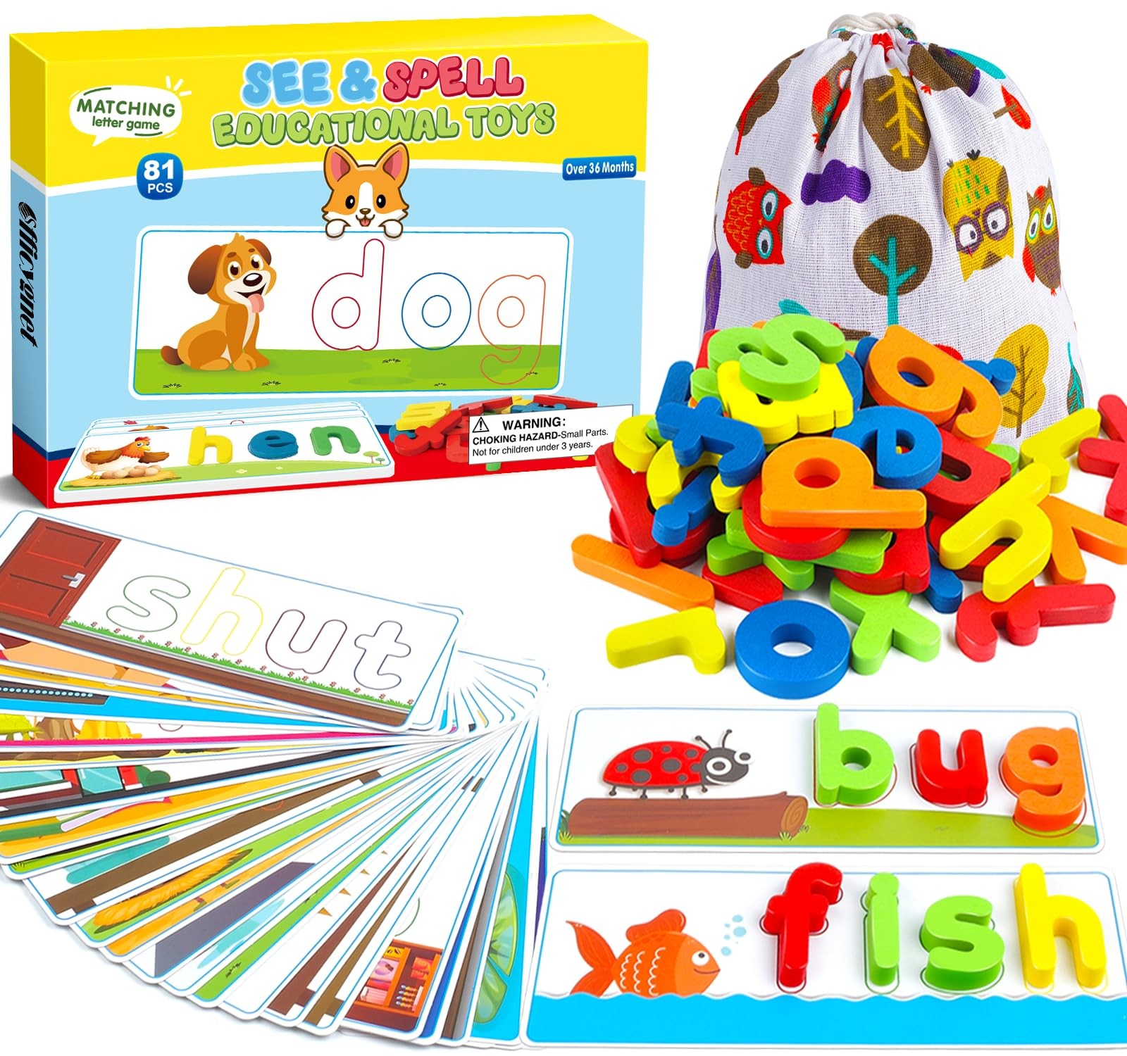 Learning Toys for 3 4 5 6 Years Old Boys and Girls, See & Spell CVC Word Buil…