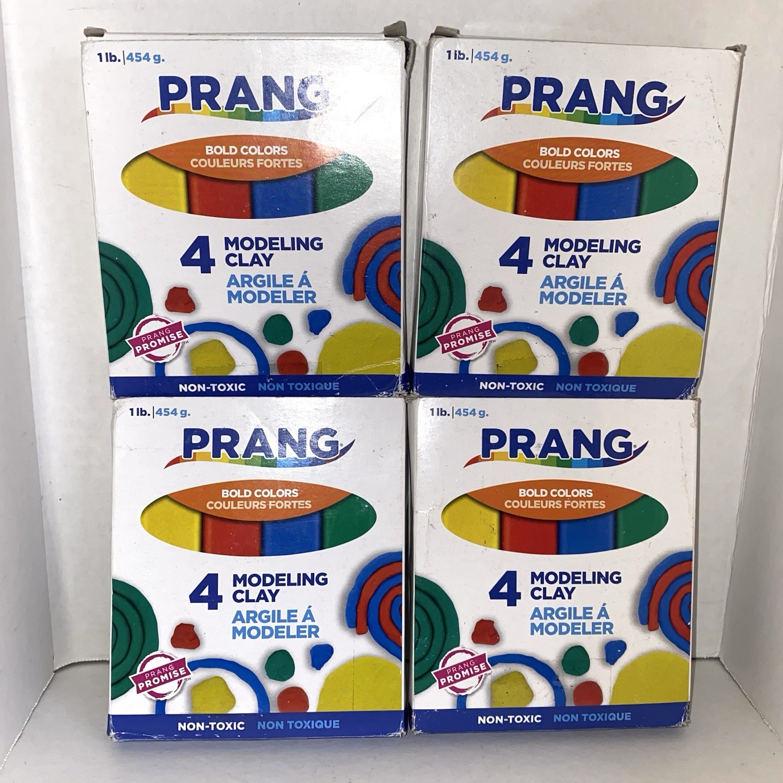 Lot of 4 ~ PRANG Modeling Clay 4 Colors Red, Blue, Green, Yellow by Dixon ~ NEW