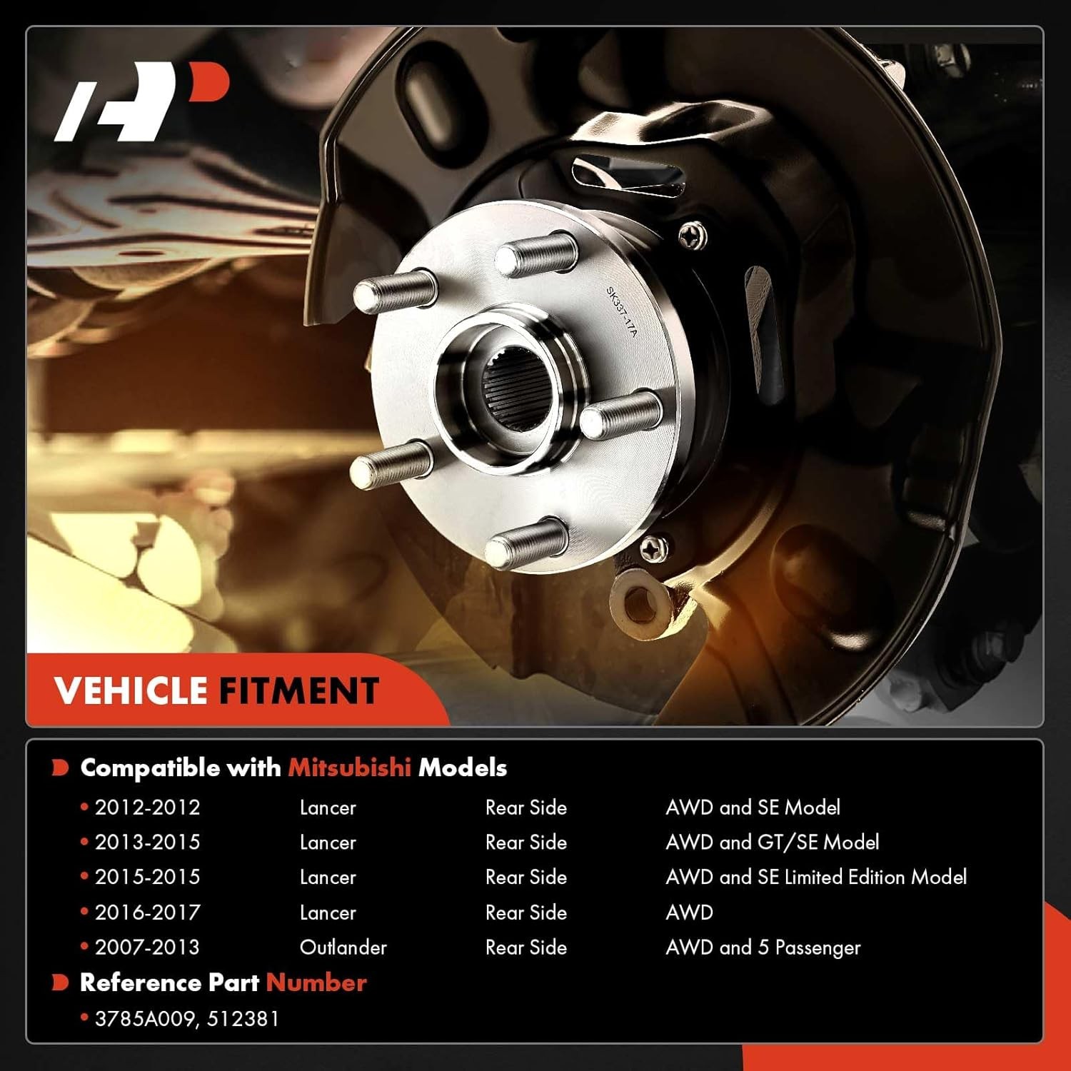 A-Premium Rear Wheel Bearing Hub Mitsubishi Outlander