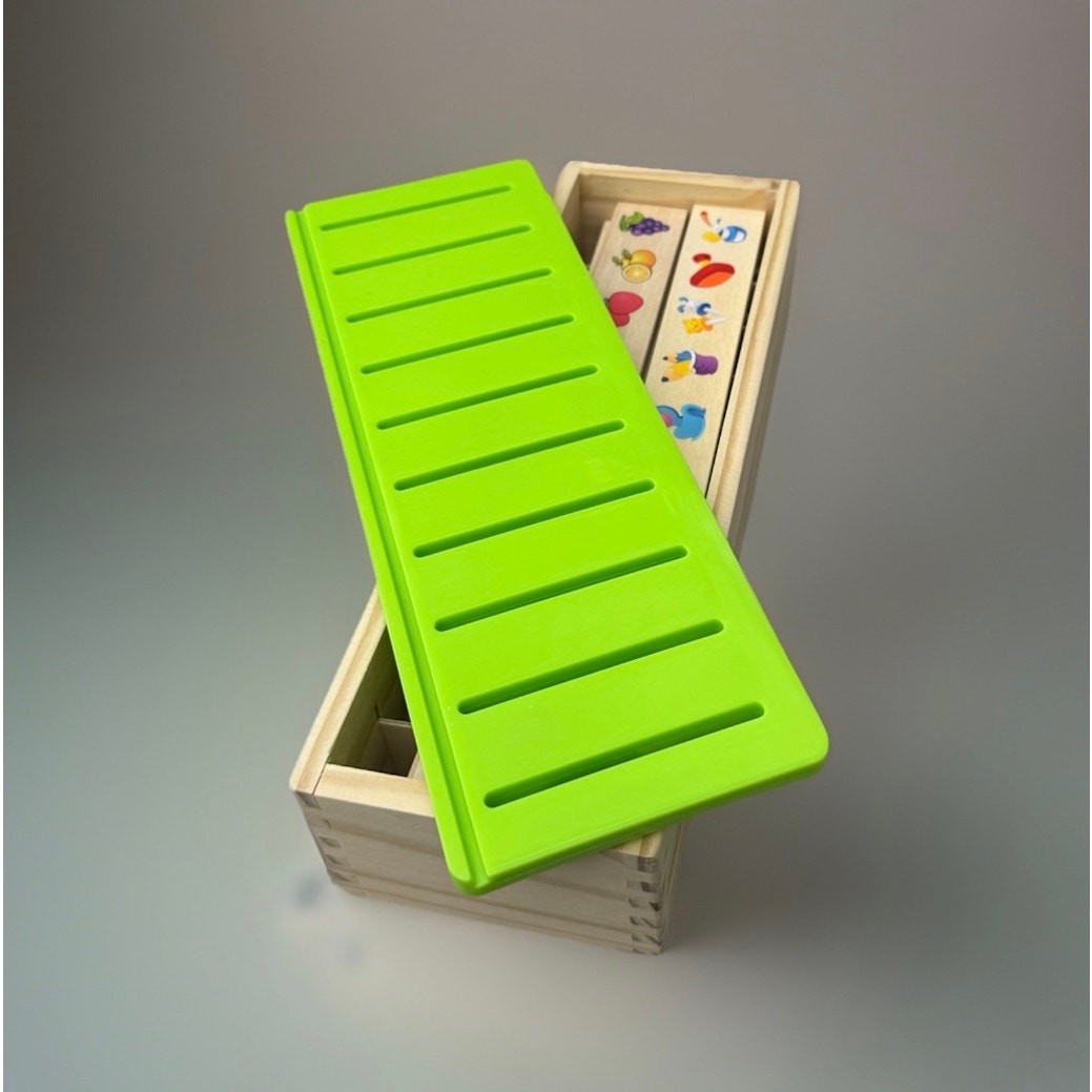Wooden Learning Puzzle Box Matching Boards Educational Toy Complete