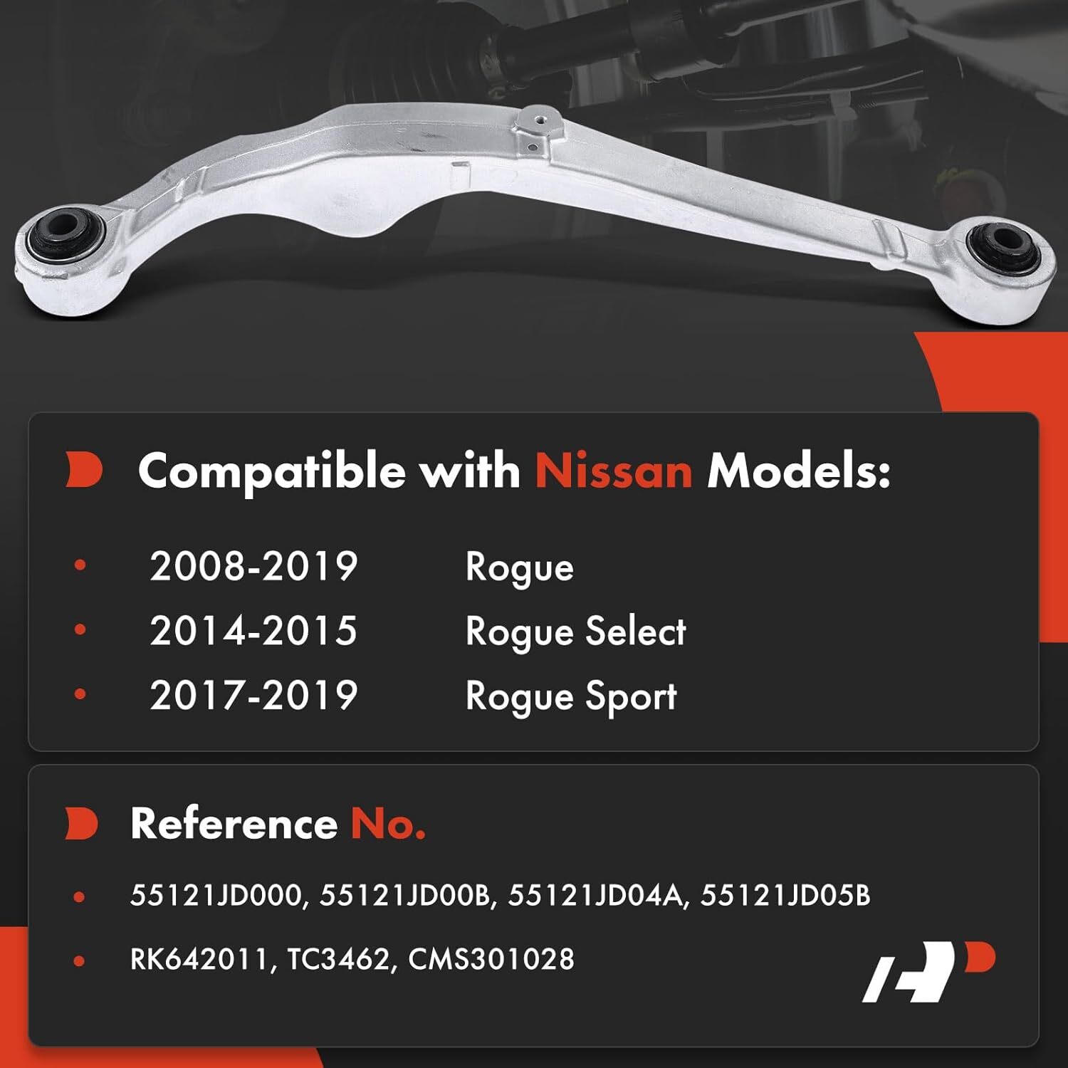 Rear Right Wheel (Passenger Side) APM Rear Upper Control Arm, with Ball
