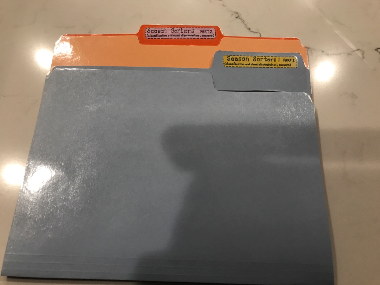 Season Sorters! 2 games classification Grade PreK language arts file folder game