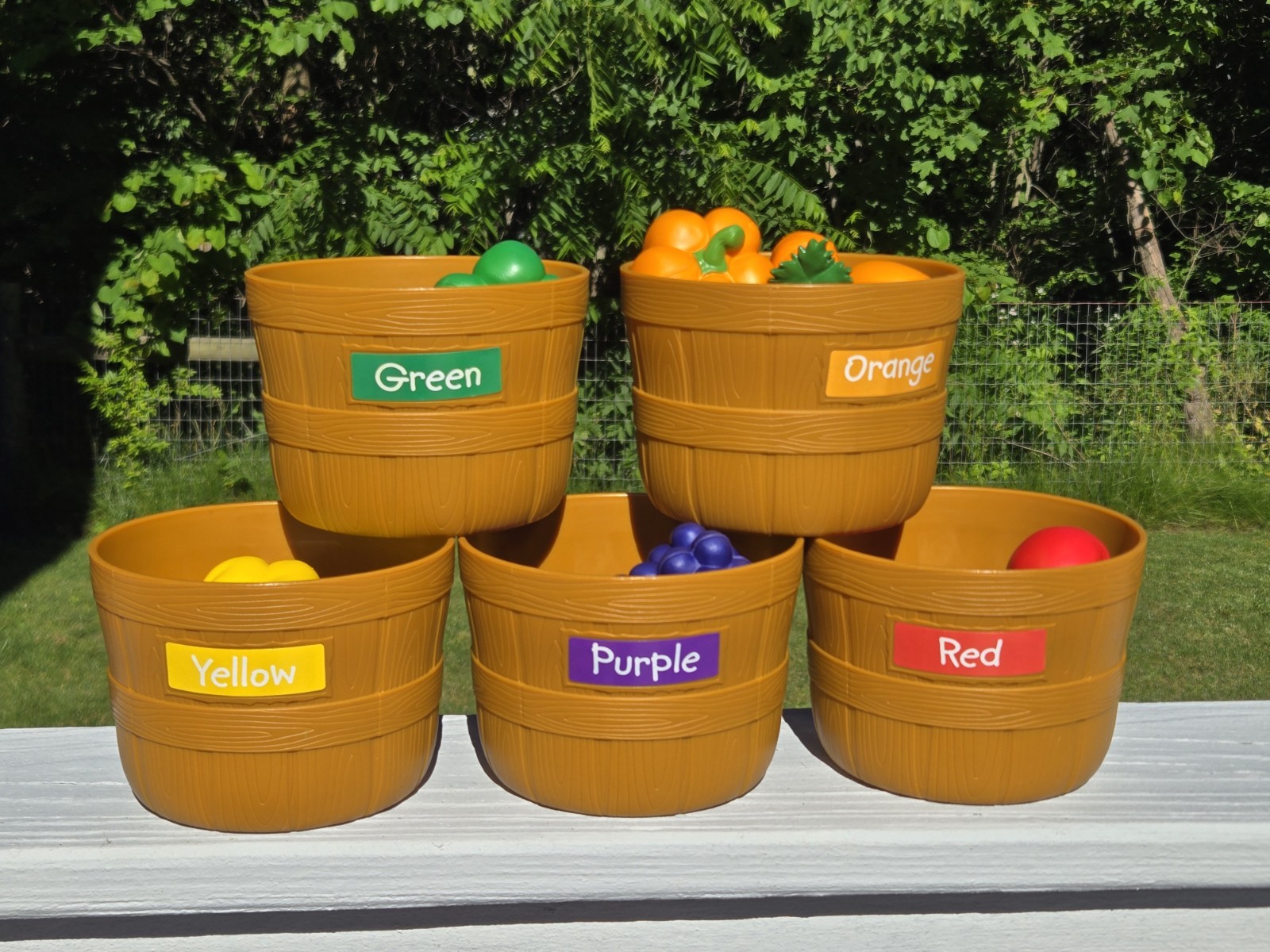 Learning Resources Farmer’s Market Color Sorting Set Food + Buckets