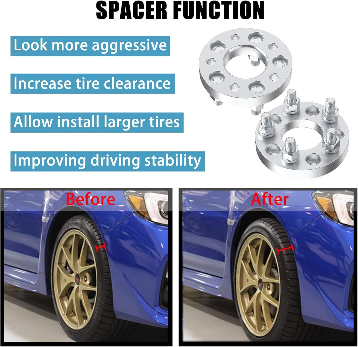 5x120mm Wheel Spacers 1″ (25mm) Hub Bore 72.56mm with M12x1.5 Studs for BMW E31
