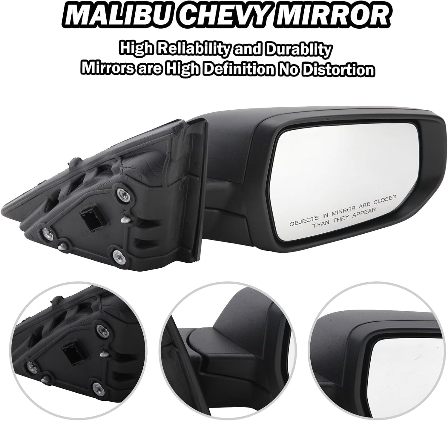Passenger Side View Mirror For Chevy Malibu 2016-2022 Non Heat