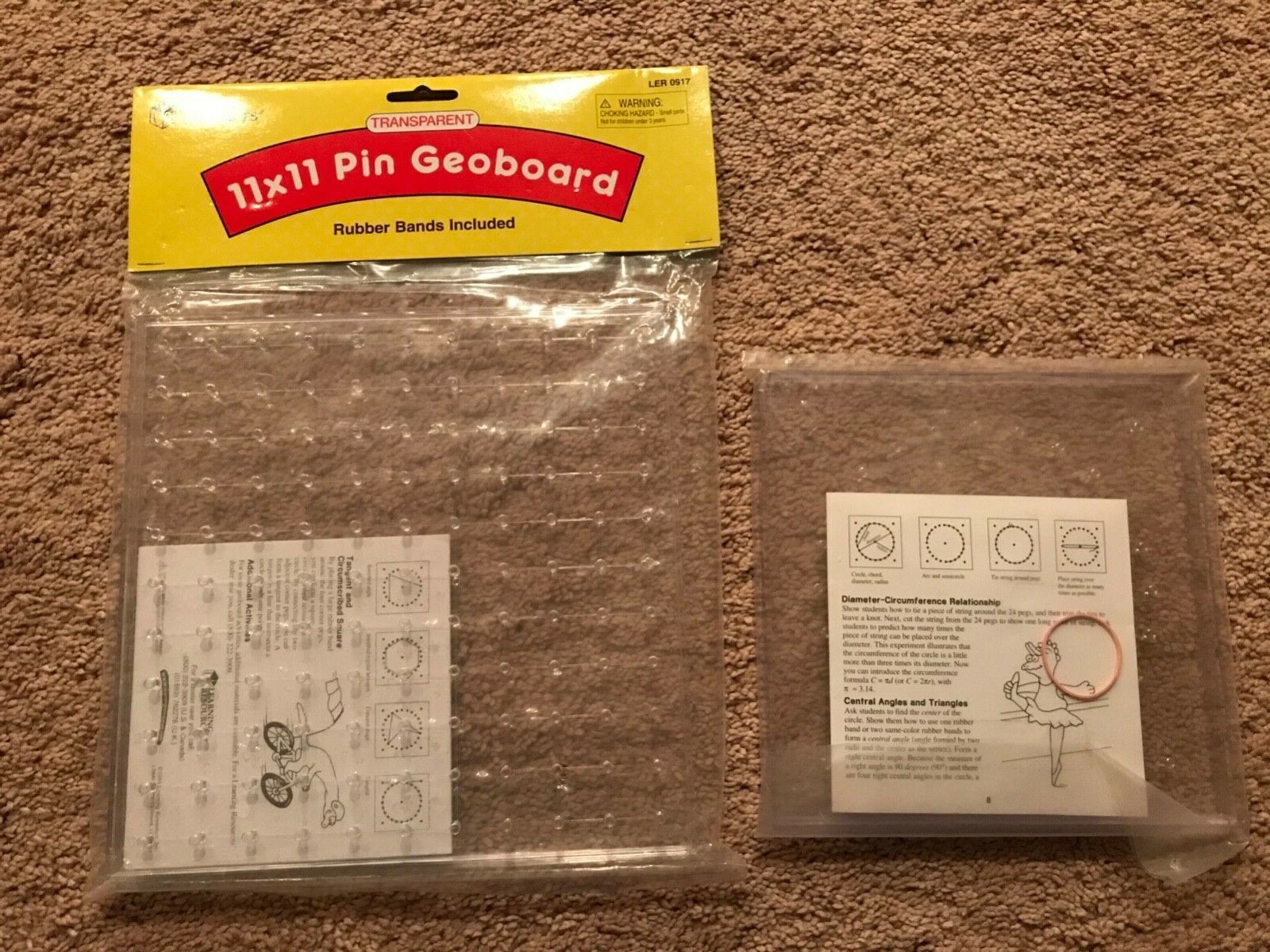 Learning Resources 11 X 11 Pin Transparent Geoboard w/ Circle Geoboard