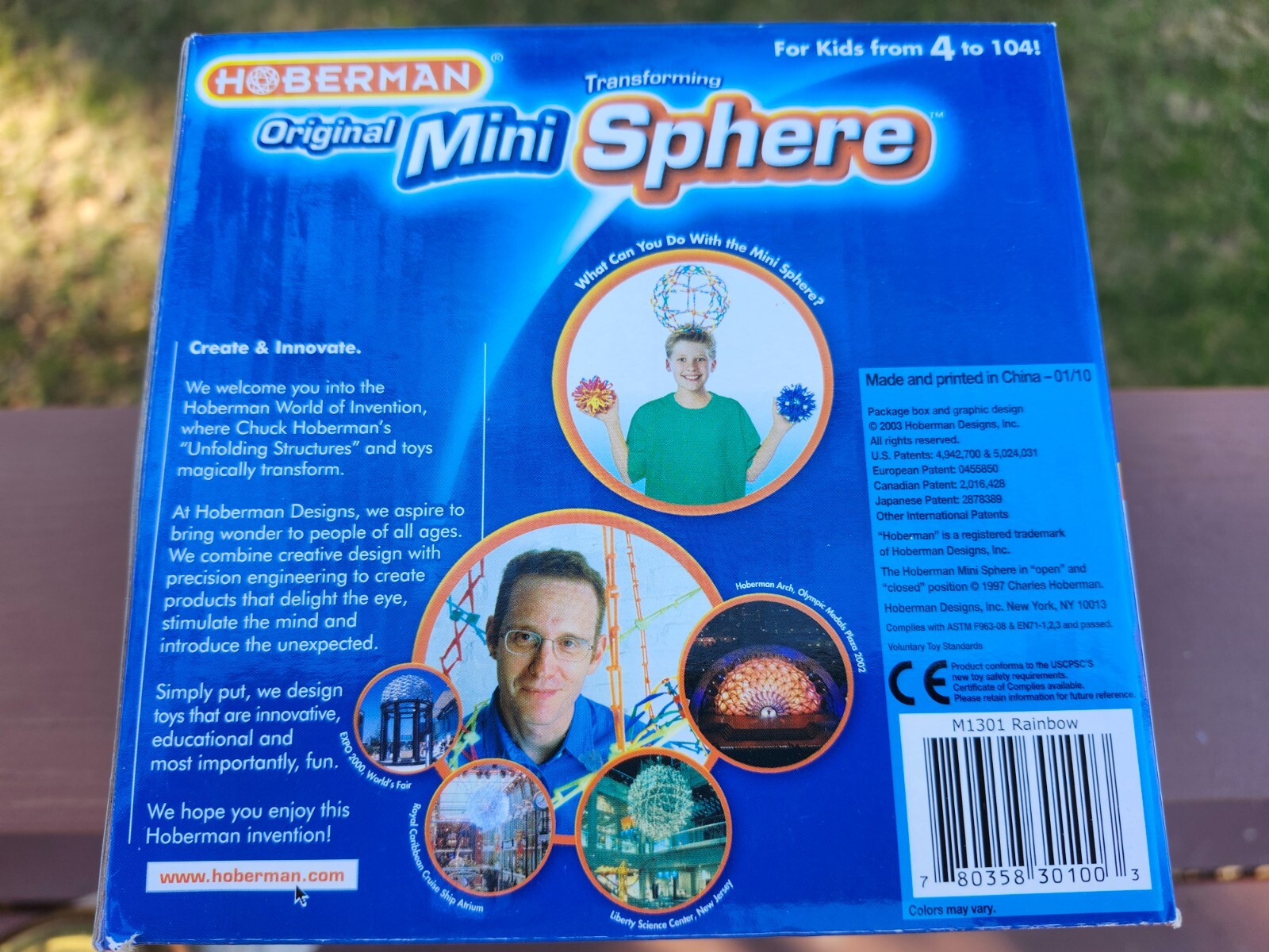 Mini Hoberman Sphere – Rainbow Expanding Toy Ball Multicolor 5.5-12” NIB