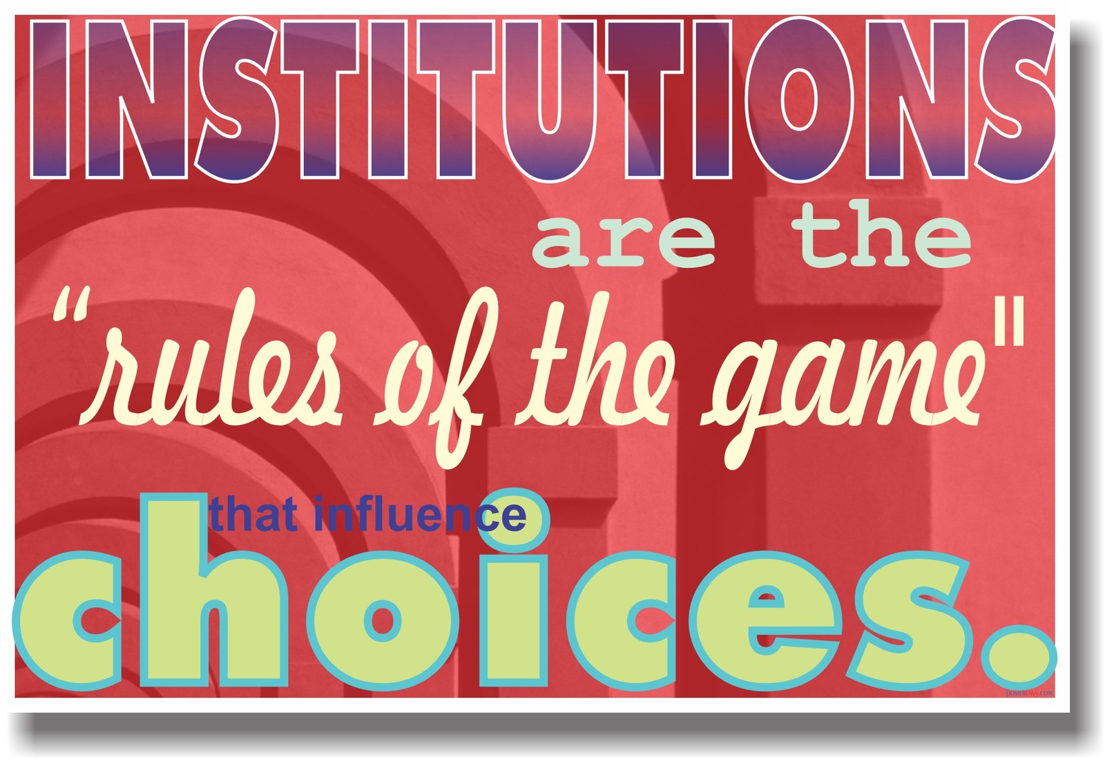 Institutions are the Rules of the Game – NEW Classroom Motivational Poster