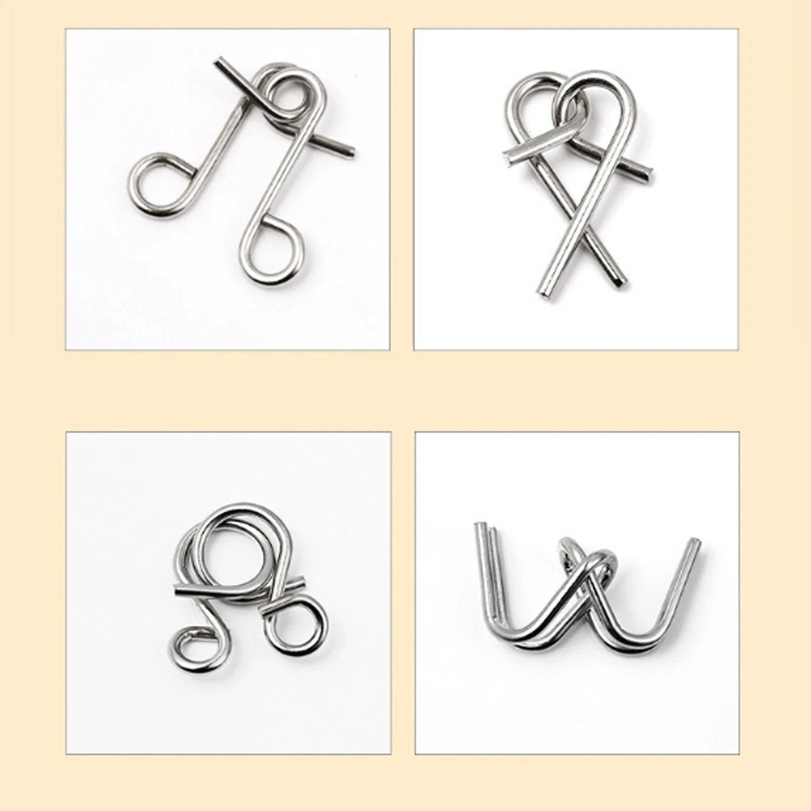 32 pcs Metal Montessori Puzzle Wire IQ Mind Brain Teaser Children Adults Toys US