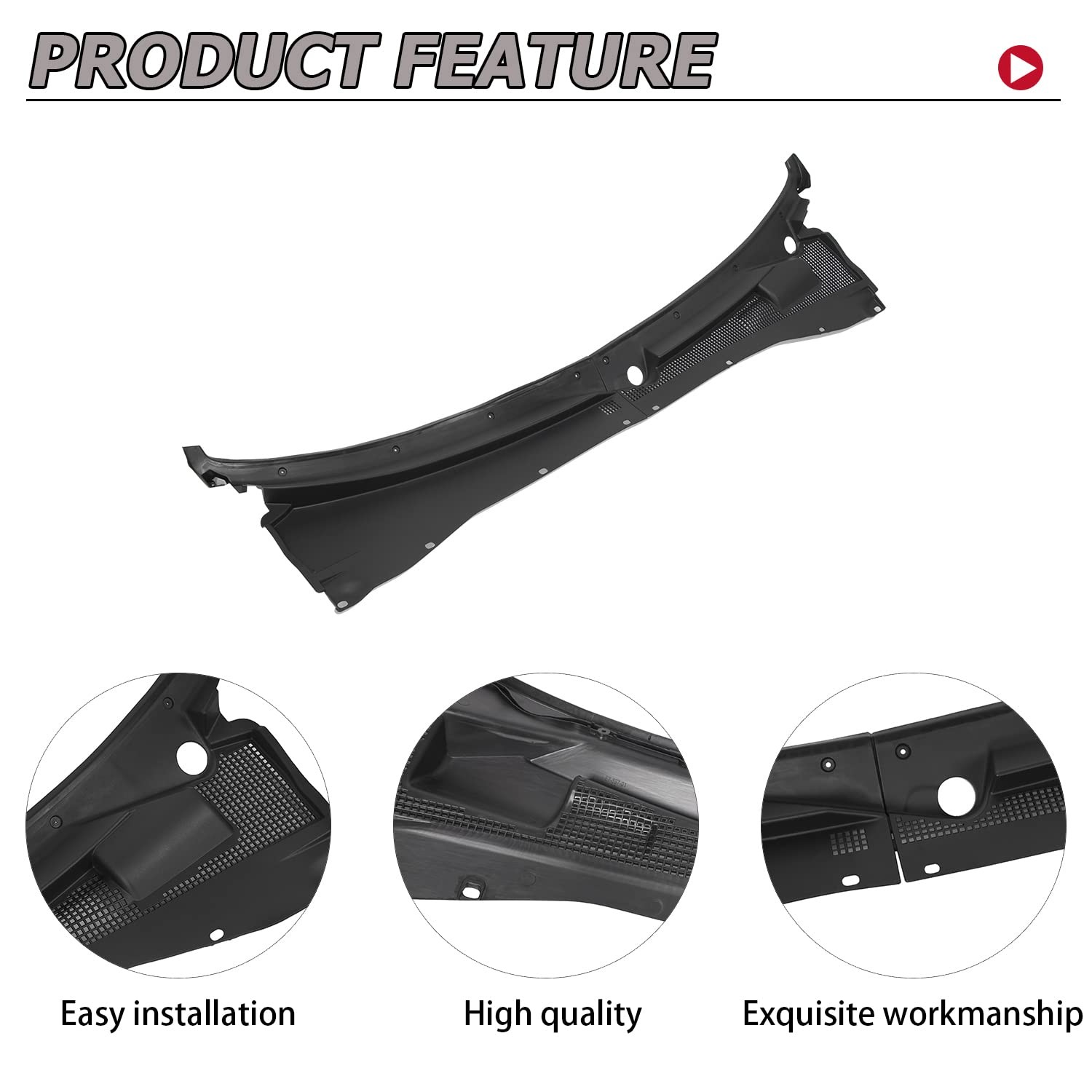 Wiper Cowl HECASA Ford Escape 2001-2007 Black Pair