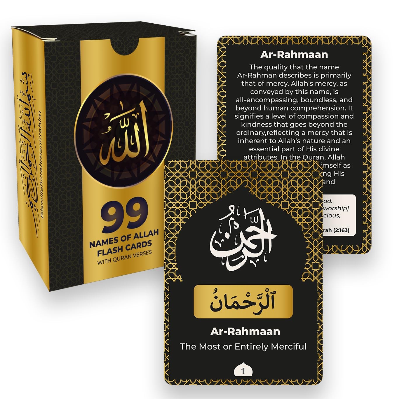 99 Names of Allah Flashcards with Quran Verses Dual Language Arabic English …