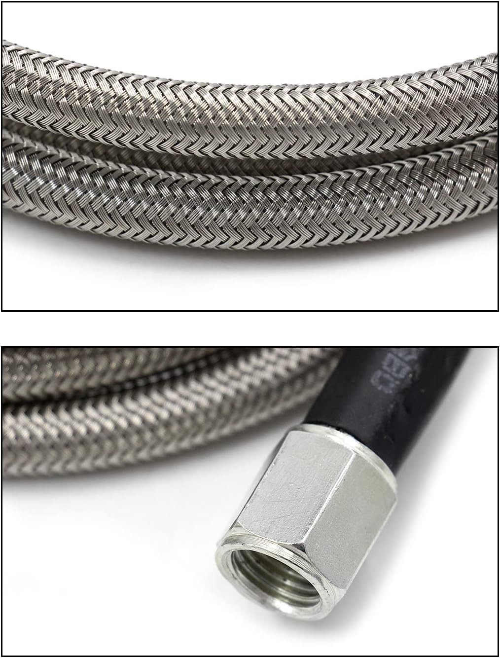Steel Braided Turbo Oil Feed Line -4AN, Pressure Stainless Remote Turbocharger