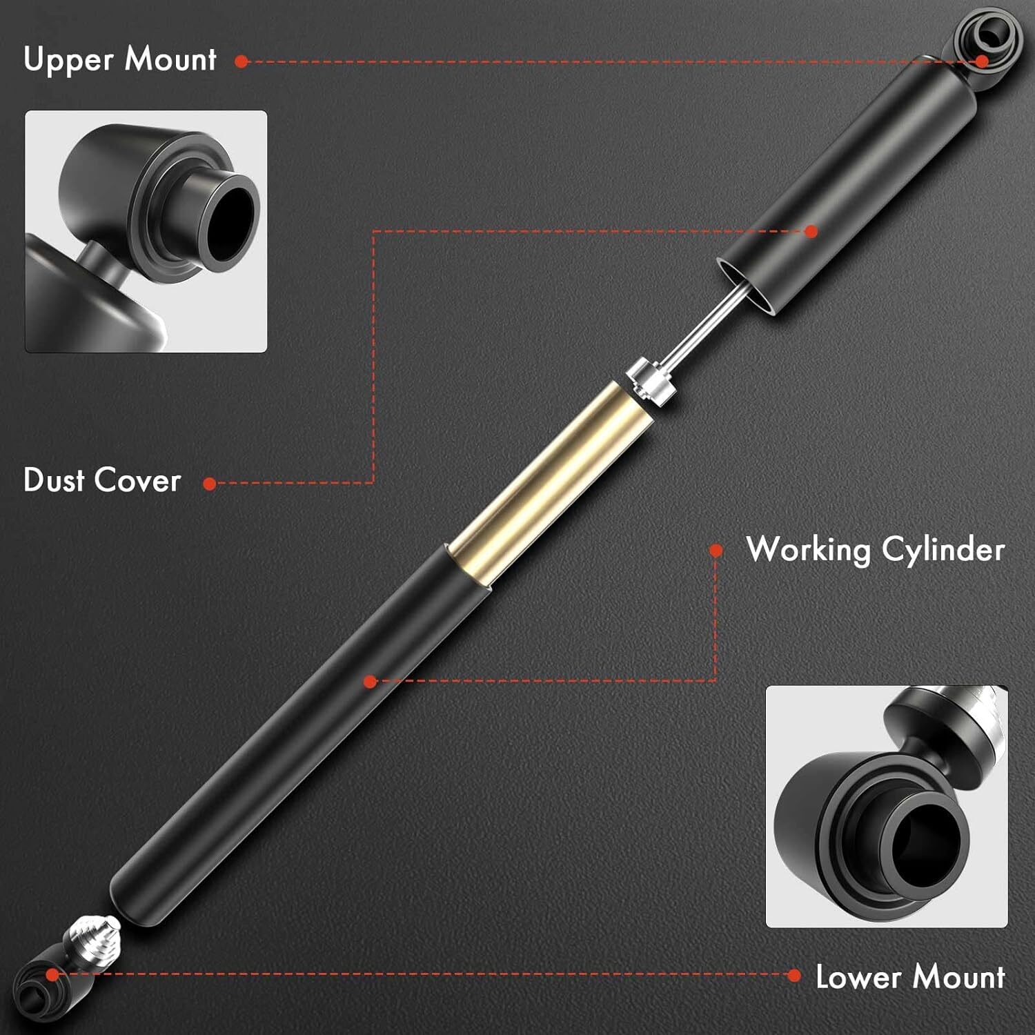 Rear Left and Right APM Rear Pair (2) Strut Shock Absorber Compatible with