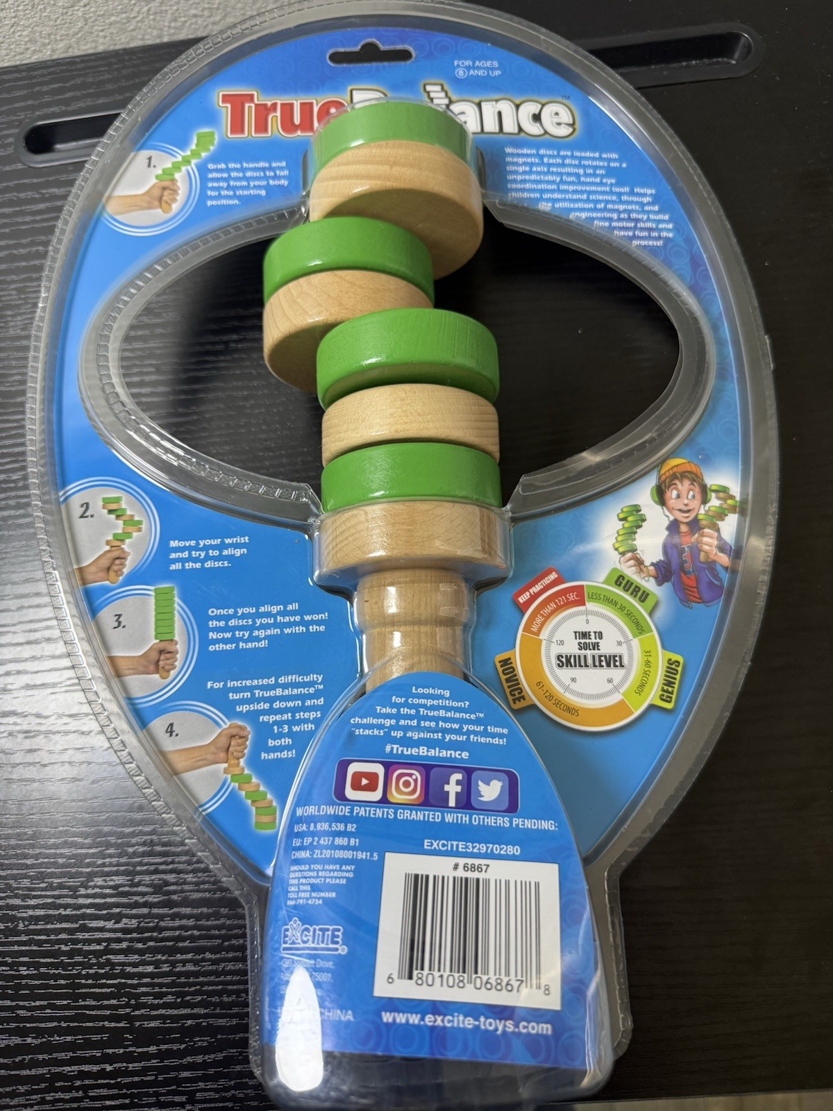True Balance Coordination STEM Wooden Game Toy Green Fine Motor Skills By Excite