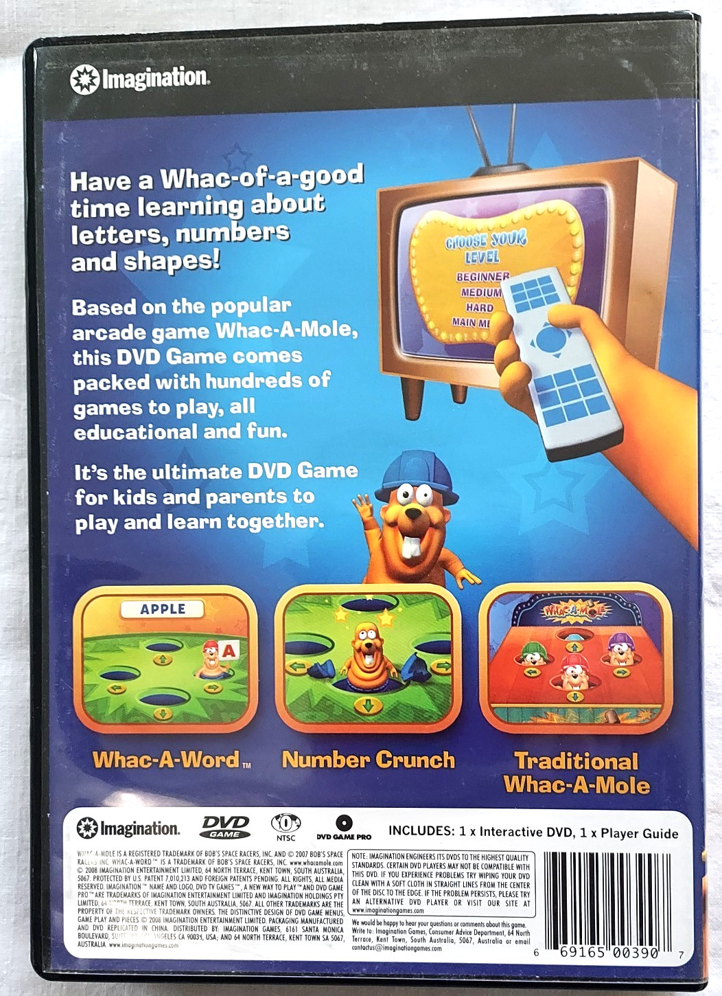 Whac-A-Mole Interactive Educational DVD Game Children’s