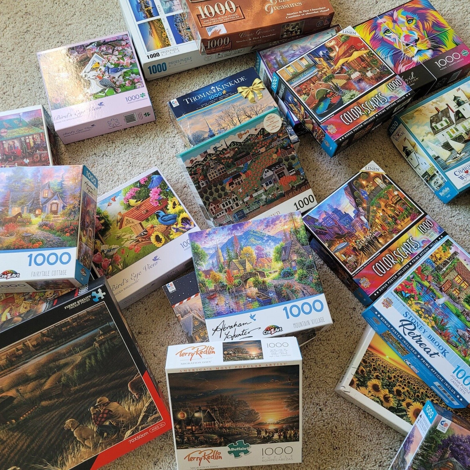 JIGSAW PUZZLES 1000 pc You Pick Ceaco Buffalo Masterpieces CraZart 100% Complete