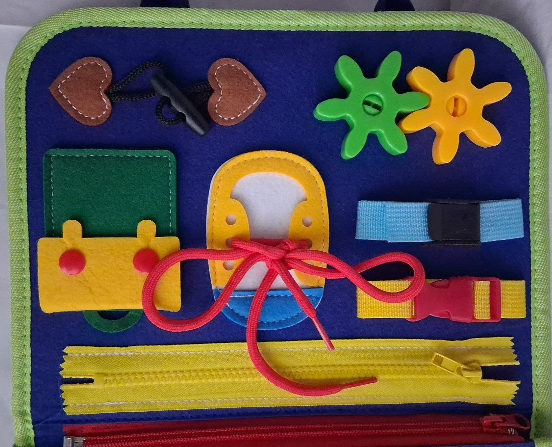 Toddlers Alphabet Board with Busy Book Carry Case Toy Age 3+ Learn Skills
