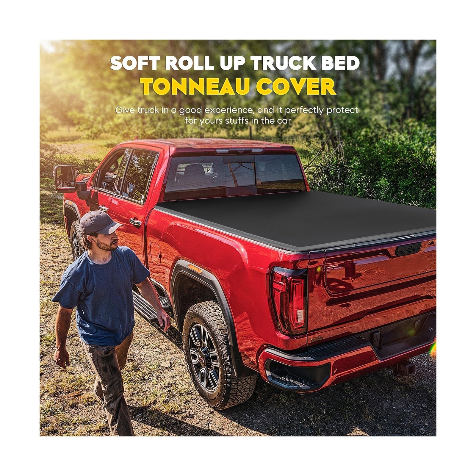 Soft Roll Up Tonneau Cover – Fit Chevy/GMC 2500/3500HD 20-25 – 6.9ft Bed