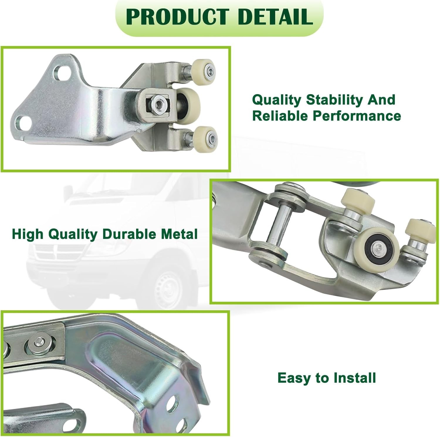 Right Sliding Door Roller Kit Upper & Middle & Lower Compatible with 1995-2006