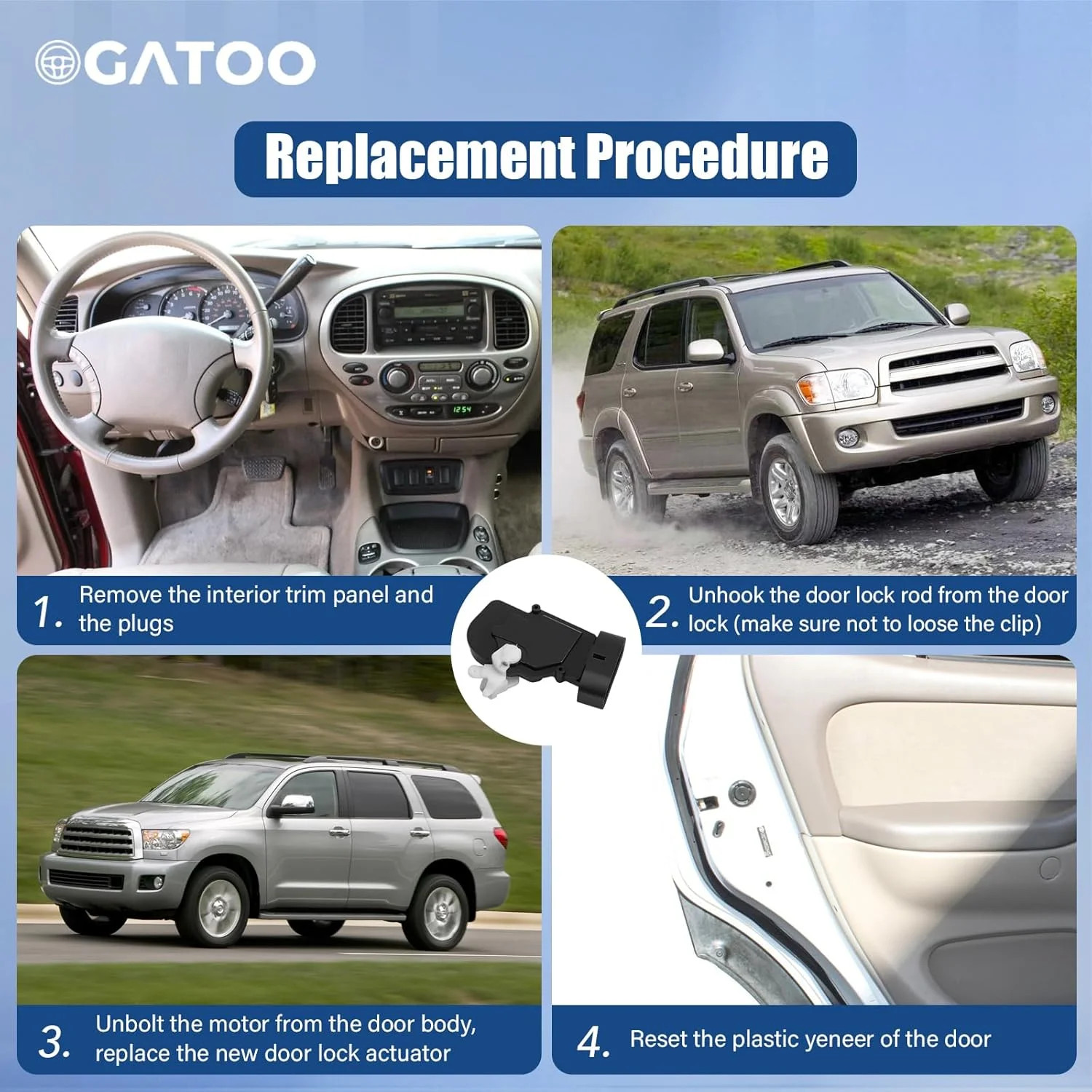 Front Left Driver Side Door Lock Latch Actuator Fit for Toyota Sequoia Tundra Av