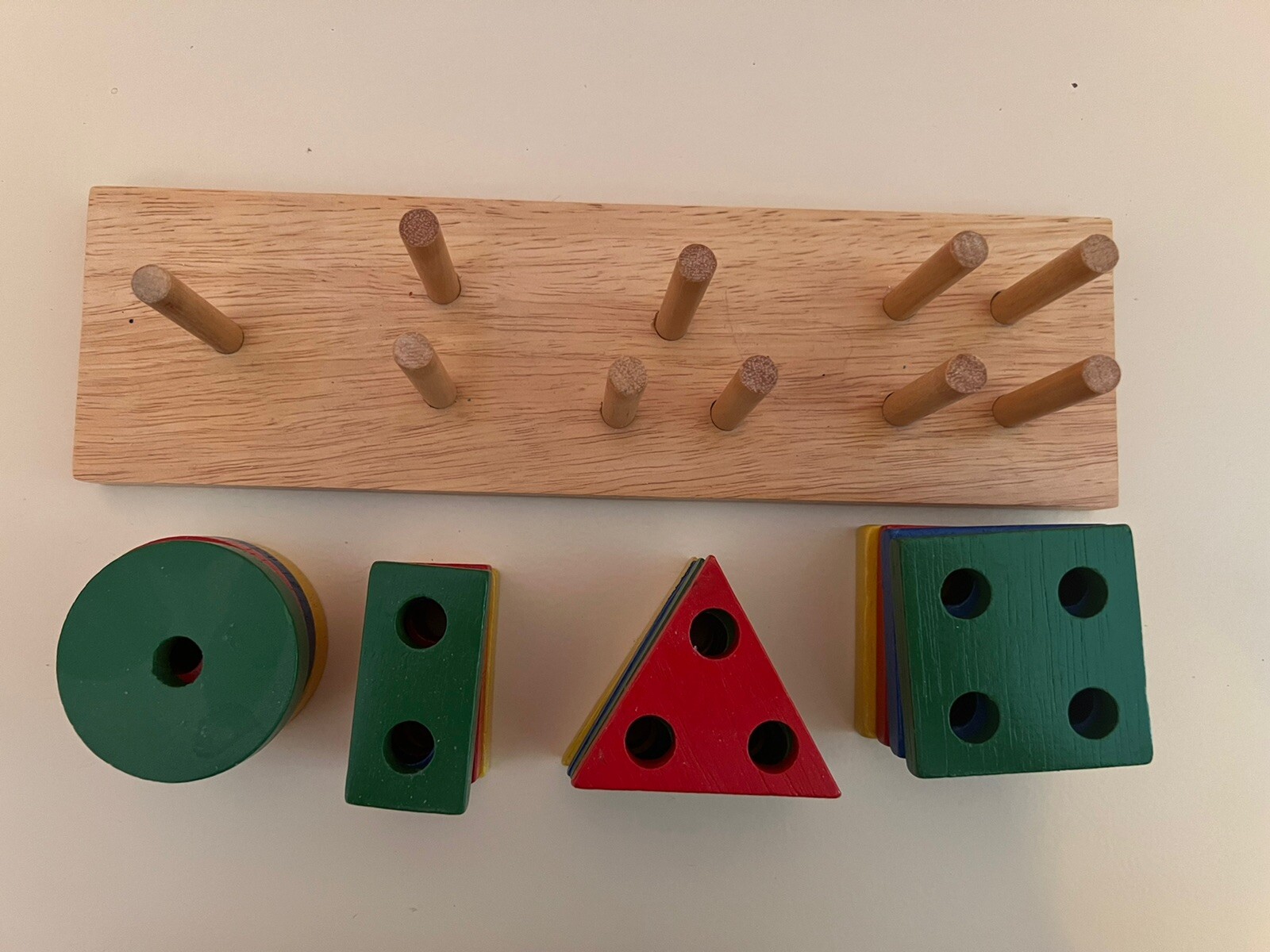 IKEA Triska SHAPE SORTING/STACKING BOARD Multicolour Wooden Kids Toy Montessori