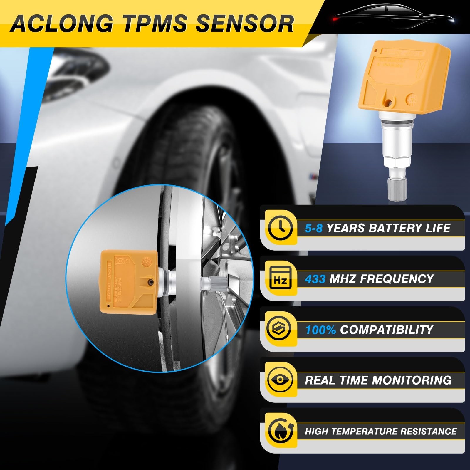 TPMS Sensor Fit for Nissan Infiniti M35 M45 QX56 2006-2010, Programmed 315MHZ…