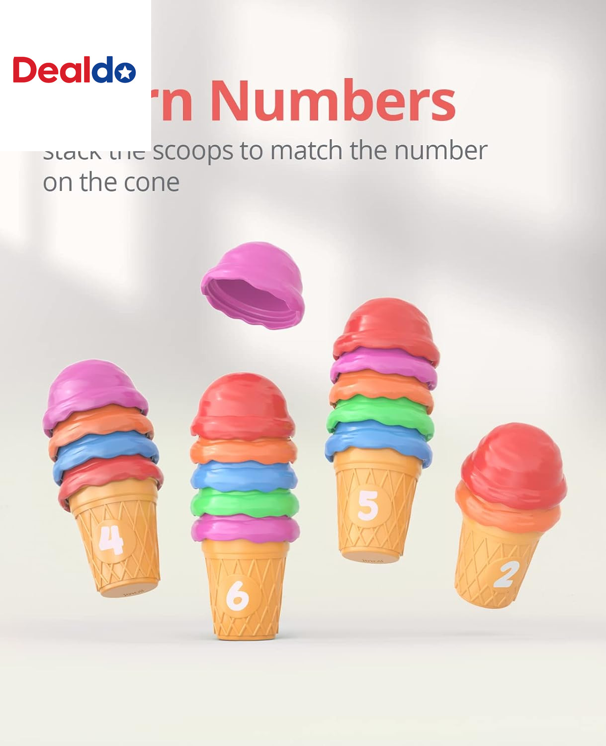 Ice Cream Preschool Learning Activities Counting and Color Sorting Set Stacking