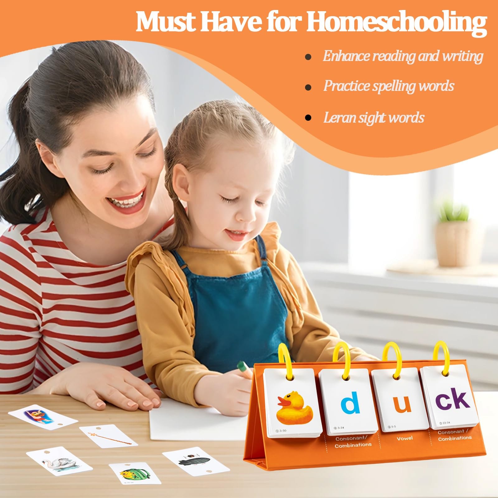 Phonics Flash Cards for Kids 3-8, Sight Words Flash Cards for Kindergarten 1s…