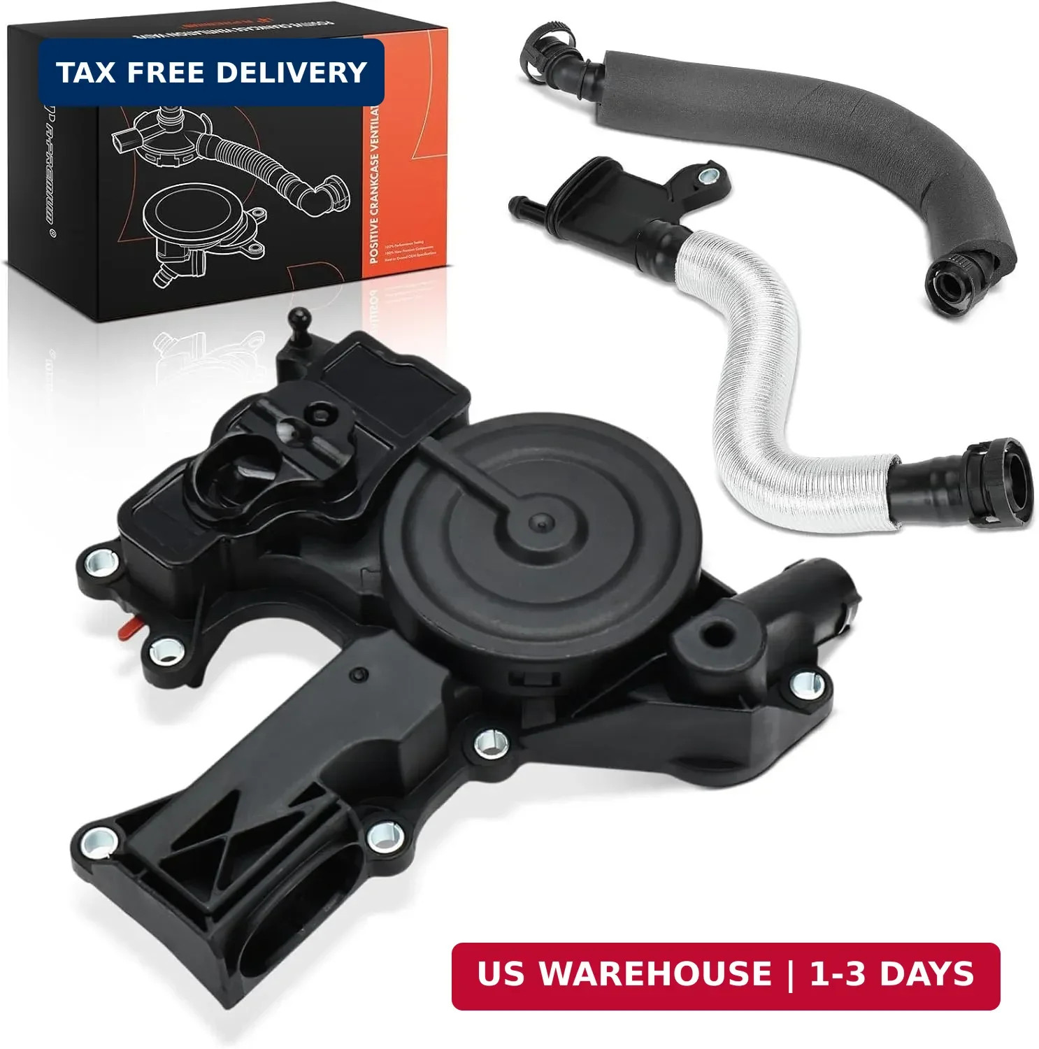 A-Premium PCV Valve Engine Crankcase Vent Valve Oil Separator Breather Hose Kit